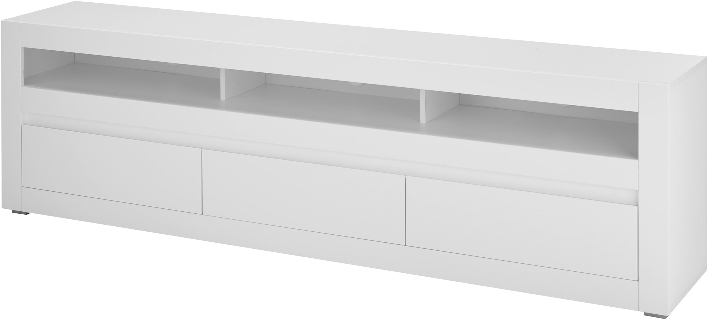 Home affaire Lowboard »Chester, moderner TV-Unterschrank, Kommode mit Stauraum, Weiß Matt« 1 Stk. tlg. austauschbare Blende in Griffleiste, zeitloses Design, 217 cm breit