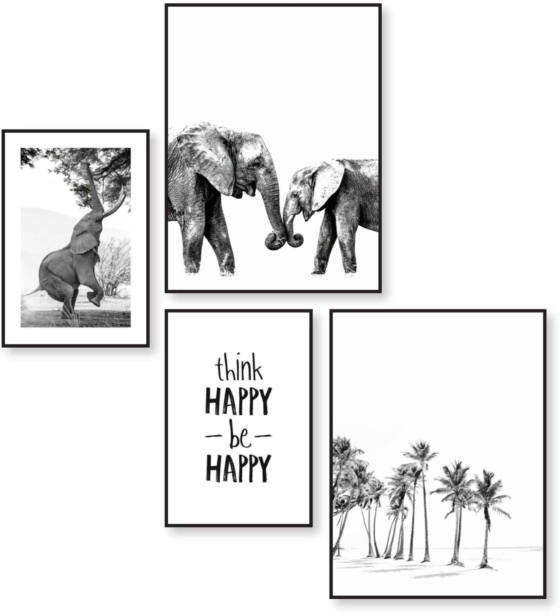 »Happy kaufen Palme«, auf (4 Reinders! - - Wandbild Elefant Raten St.) - Strand Froh