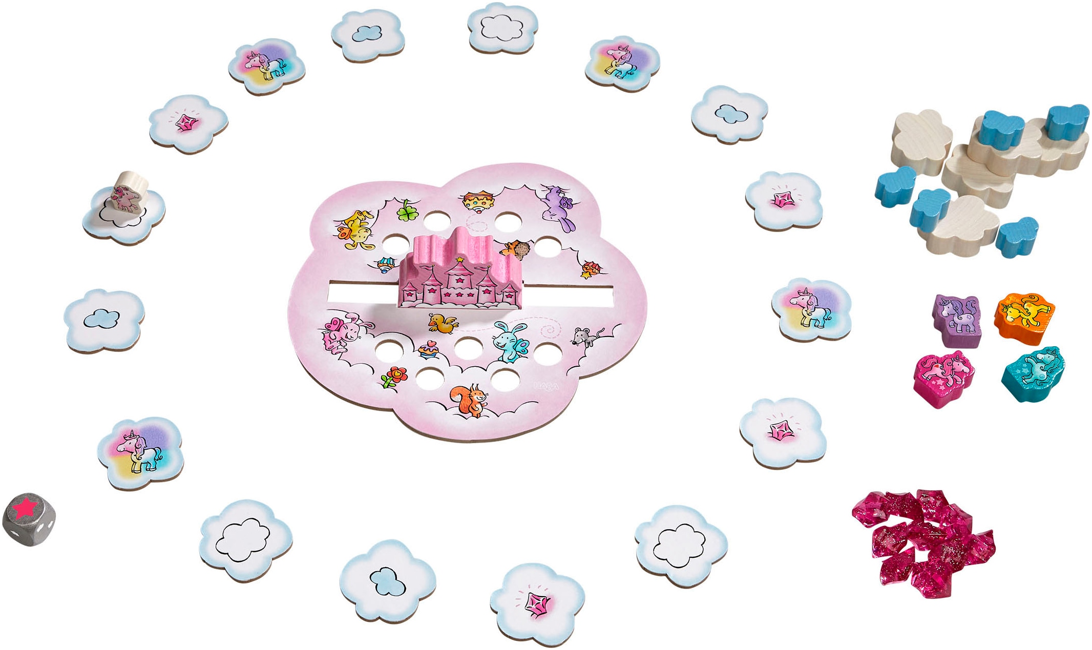 Haba Spiel »Einhorn Glitzerglück - Wolkenstapelei«