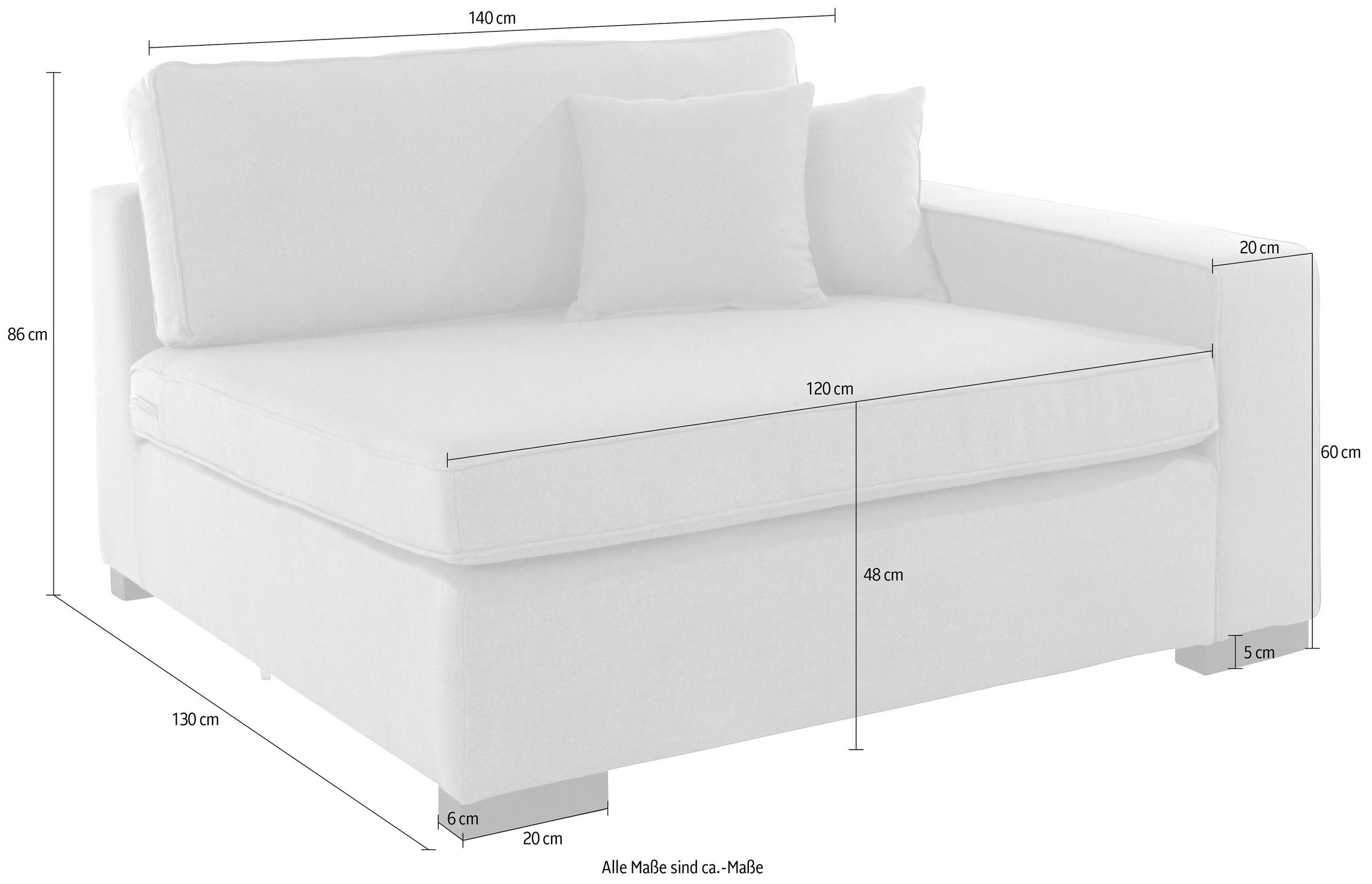 Guido Maria Kretschmer Home&Living Sofaelement »Skara XXL«, Modul XXL - zum eigenen Zusammenstellen, Armlehne links/rechts wählbar