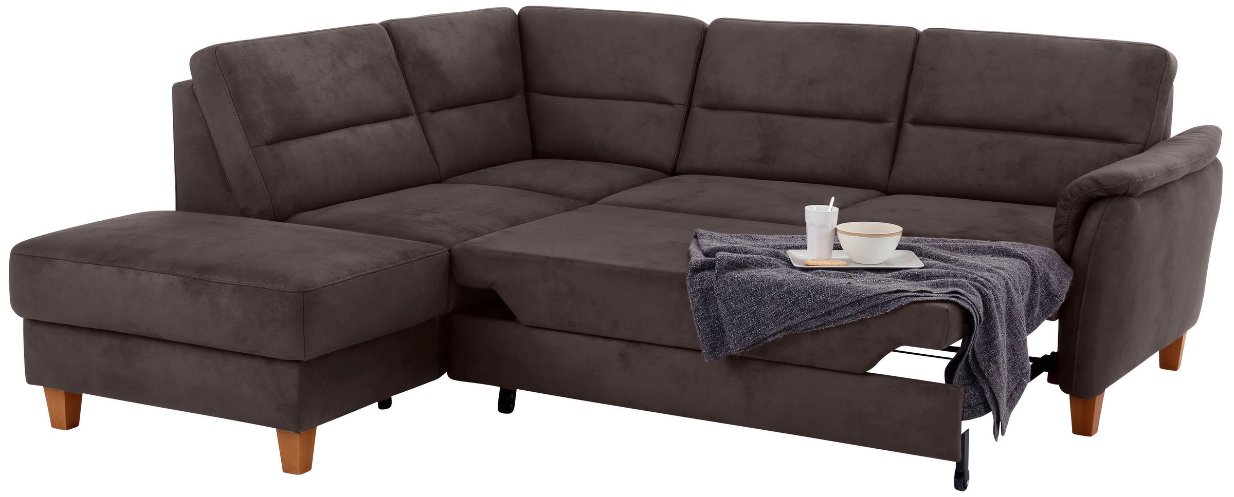 Home affaire Ecksofa »Palmera L-Form, B: 236 cm«, optional Bettfunktion & Bettkasten, Federkern