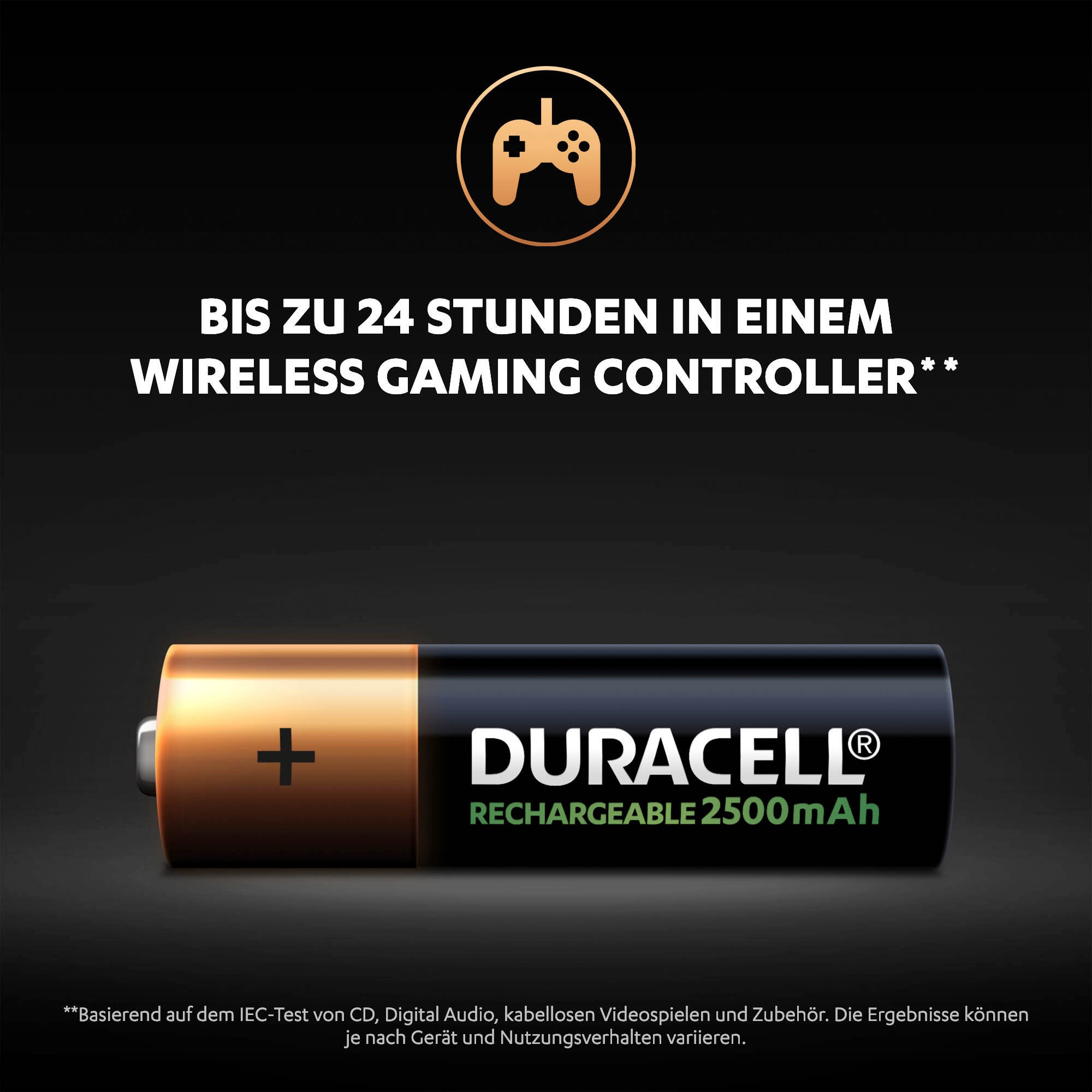 Duracell Batterie »4 Stck, Recharge Ultra AA 2500 mAh«, LR06, 1,2 V, (Packung, 4 St.), wiederaufladbare Akkus, 5 Jahre Garantie