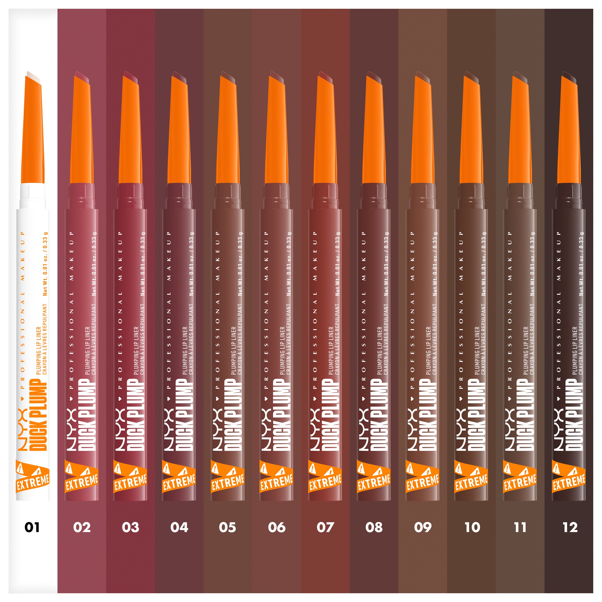 NYX Lippenstift »Professional Makeup Duck Plump Plumping Lip Liner Lippenkonturenstift«, Transparent, polstert die Lippen natürlich auf, angeschrägte Spitze.