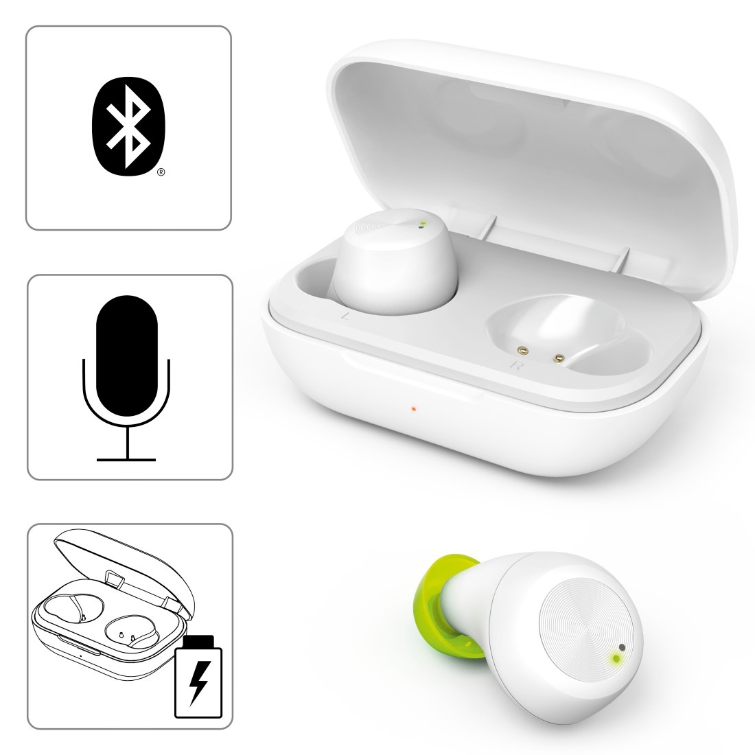 Bluetooth-Kopfhörer »Bluetooth-Kopfhörer | UNIVERSAL Sprachsteuerung« Hama In-Ear 3 XXL Wireless ➥ True Jahre Garantie