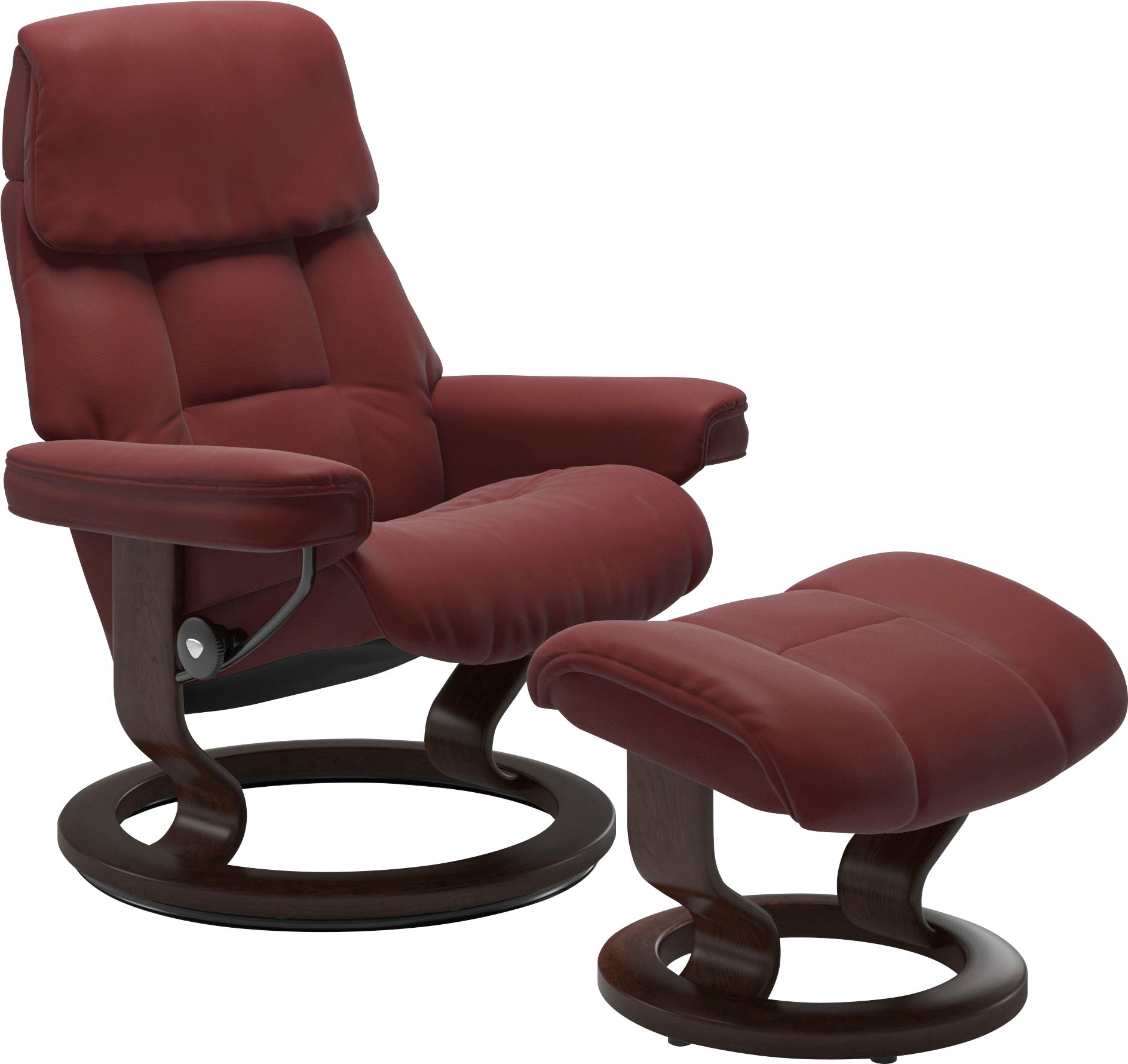 Stressless® Relaxsessel »Ruby«, (Set, Relaxsessel mit Hocker), mit Classic Base, Größe L, Gestell Eiche, Wenge, Braun & Schwarz