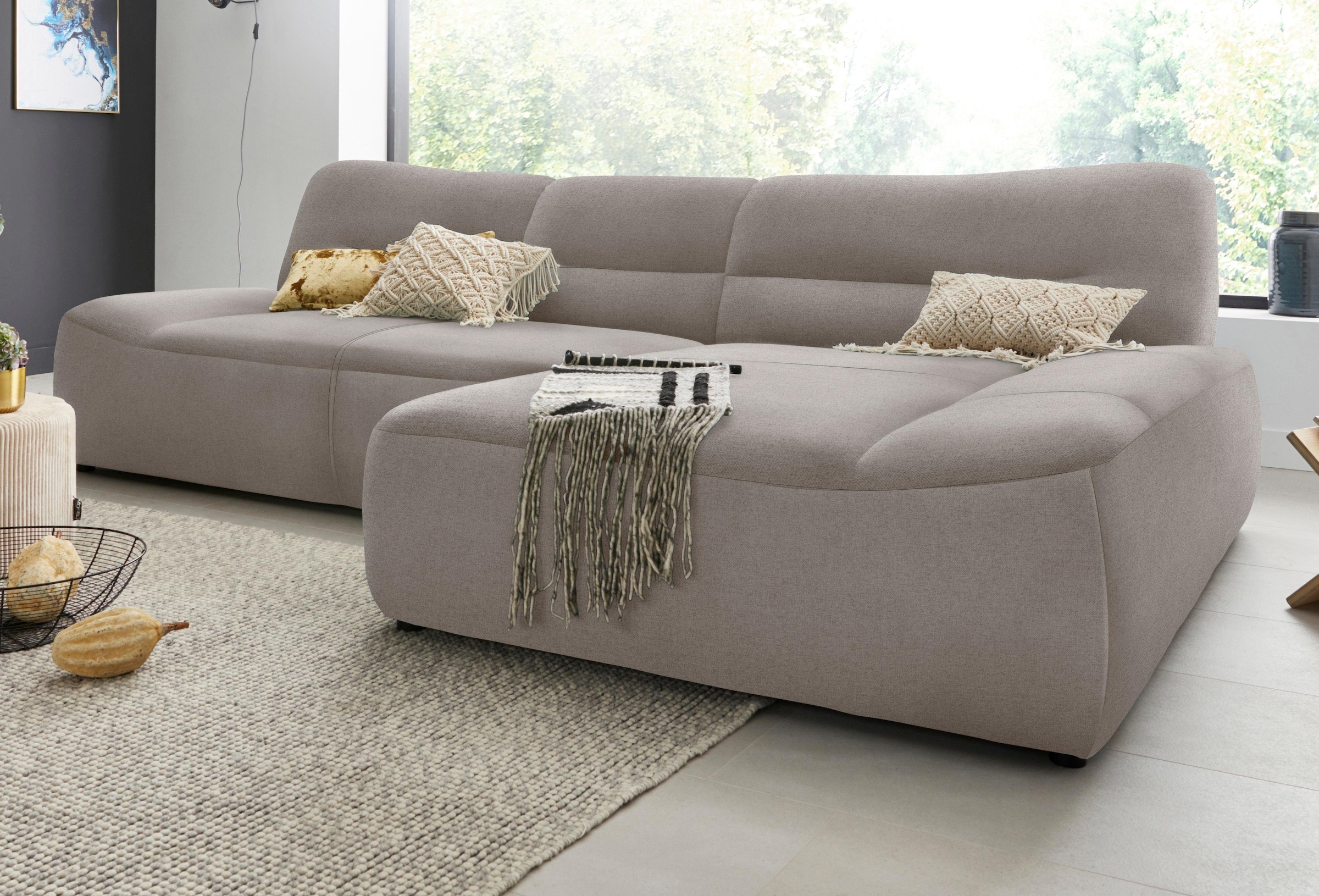 DOMO collection Ecksofa »Cesena moderne Polsterecke mit flachen Armlehnen, L-Form« fester Sitzkomfort, frei im Raum stellbar
