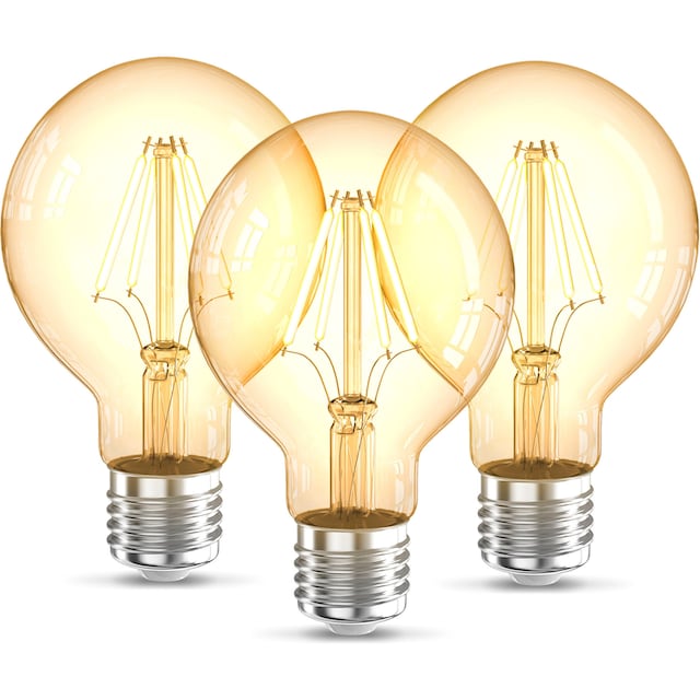 B.K.Licht LED-Leuchtmittel »BK_LM1401 LED Leuchtmittel 3er Set E27 G80«, E27,  3 St., Warmweiß, 2.200 K Edison Vintage Glühbirne Filament bequem bestellen