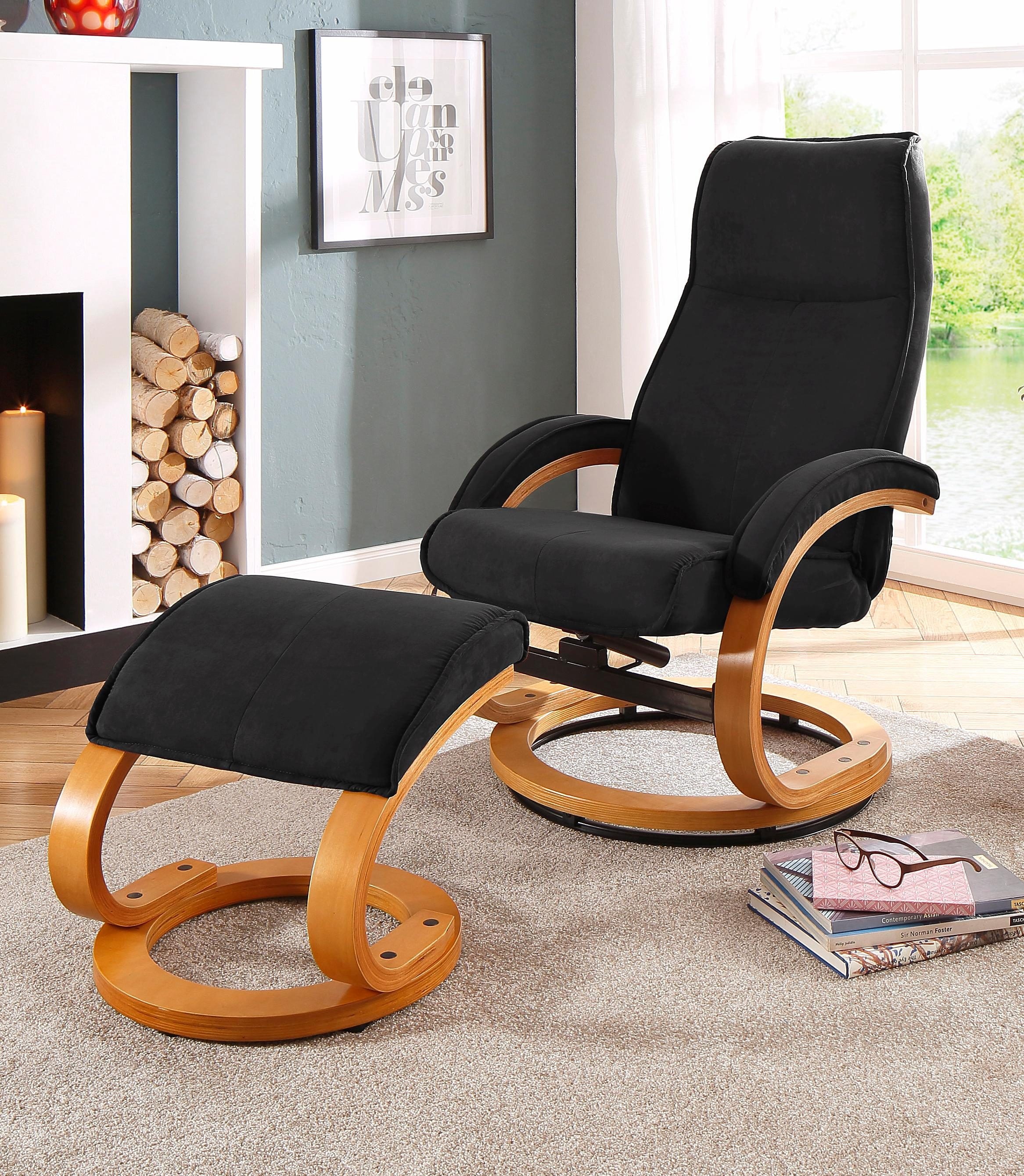 Home affaire Relaxsessel »Paris, TV-Sessel mit Hocker und manueller Liegefunktion«, (Set, 2 St., bestehend aus Sessel und Hocker), Set (Sessel und Hocker), Dreh- und Kippfunktion
