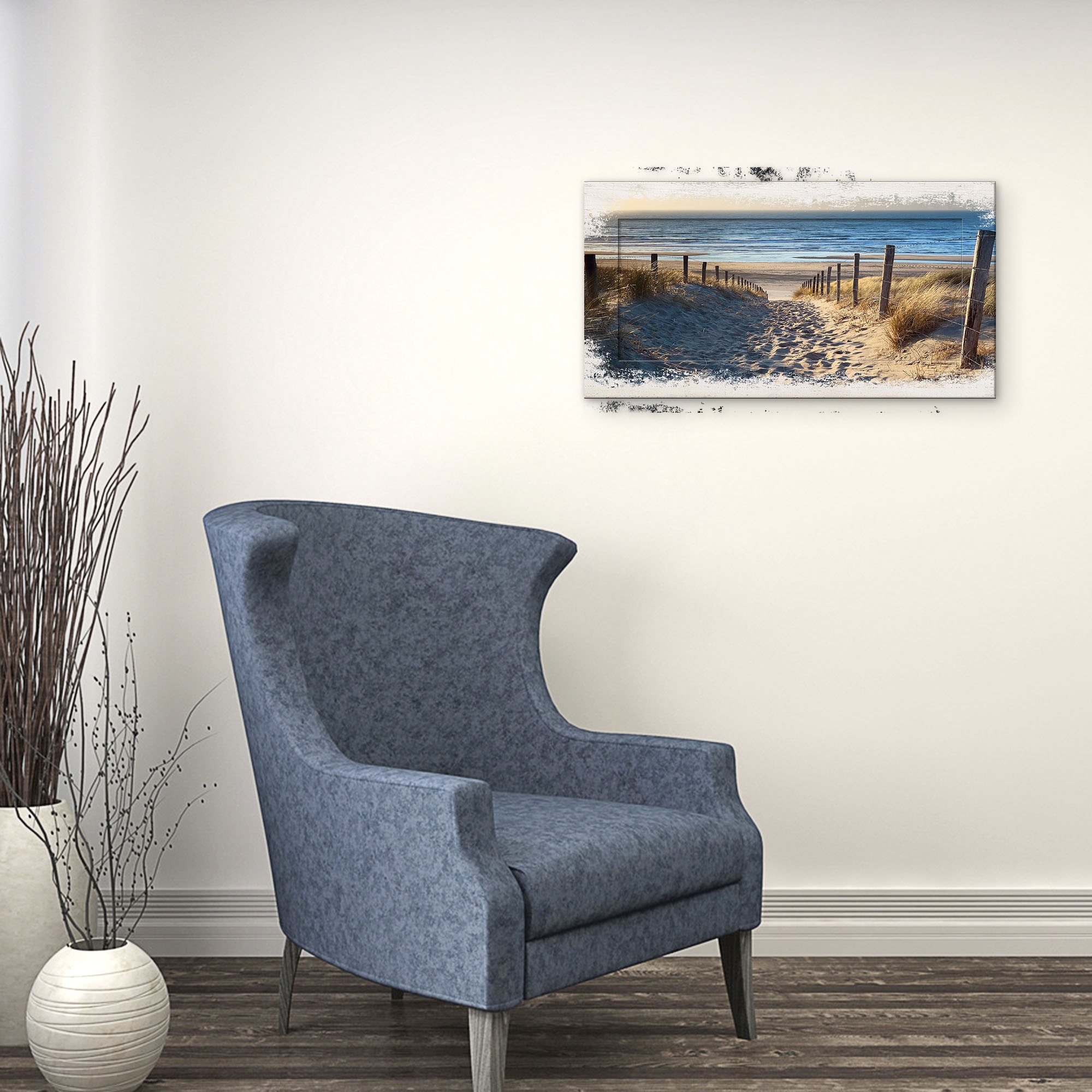 Artland Wandbild »Weg zum Nordseestrand Sonnenuntergang«, Strand, (1 St.), 3D Optik gebogen