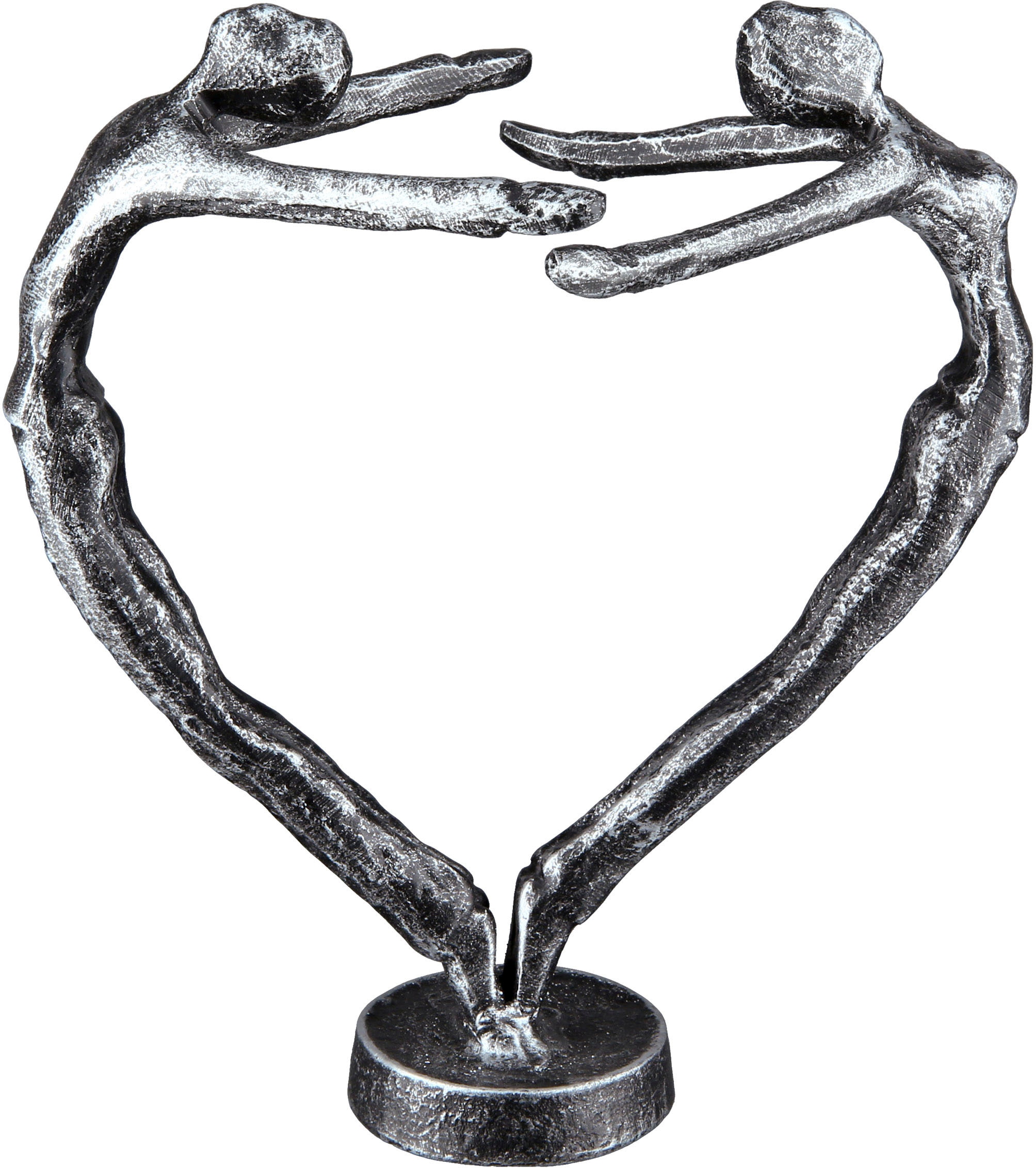 Casablanca by Gilde In St.), Dekoobjekt, »Design Dekofigur Love, Herz kaufen 15 aus Form, antikfinish, Skulptur auf (1 Wohnzimmer Höhe Metall, cm, Raten silber«