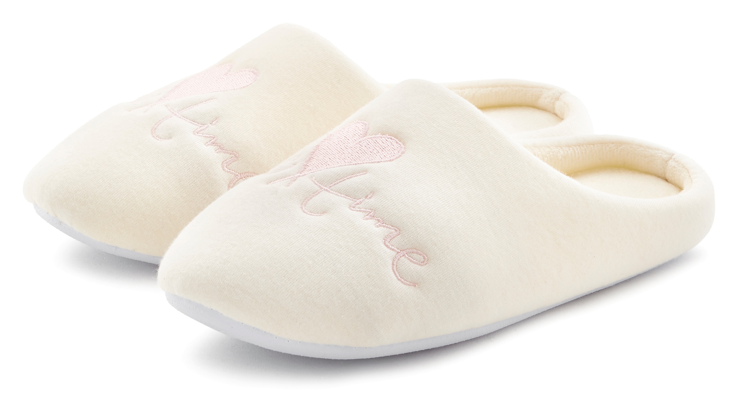 Vivance Pantolette »Hausschuh, Pantoffel, Clog,«, mit verspieltem Schriftzug VEGAN