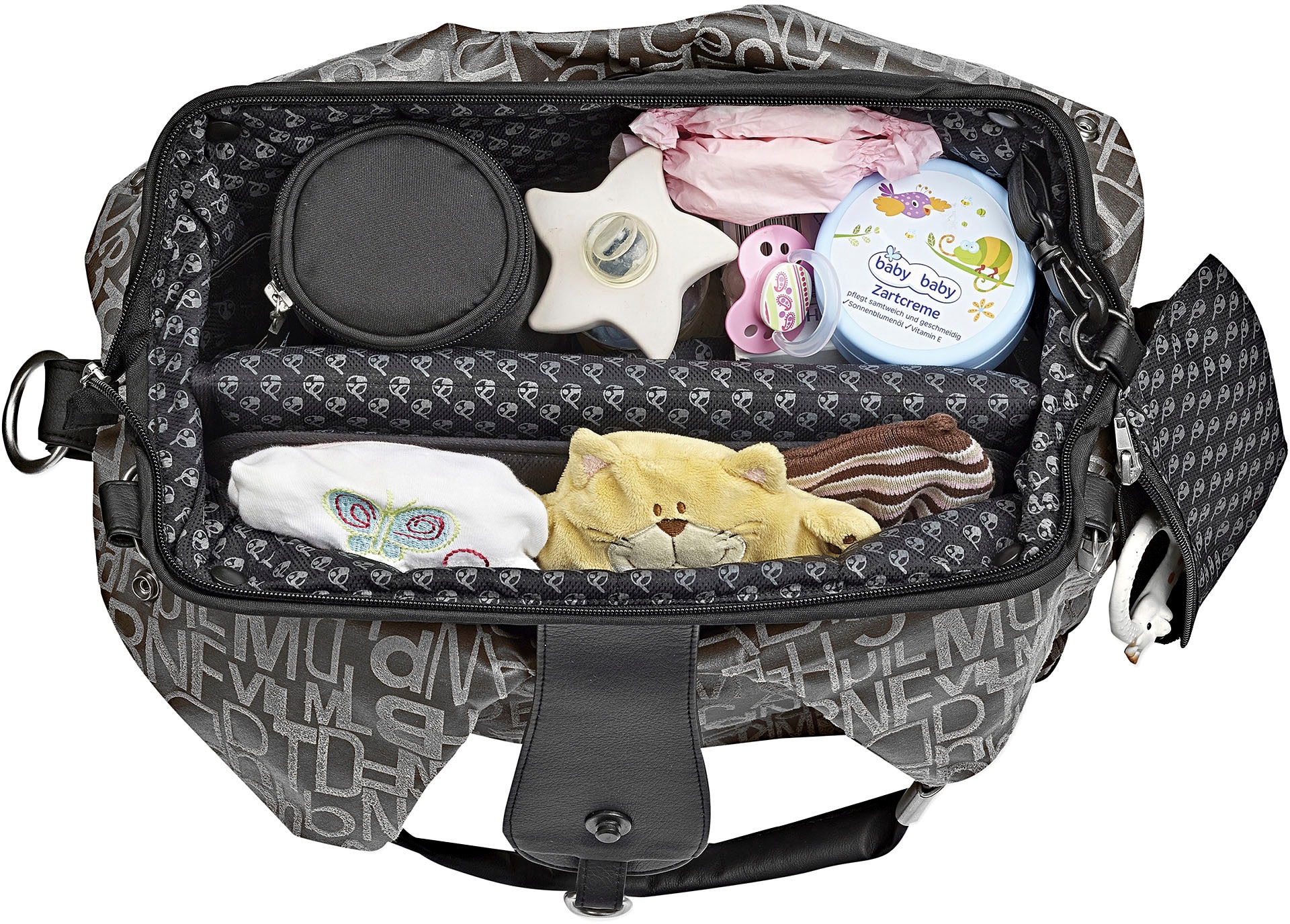 Gesslein Wickeltasche »N°5, steingrau«, mit Wickelauflage und Flaschenhalter, Made in Germany