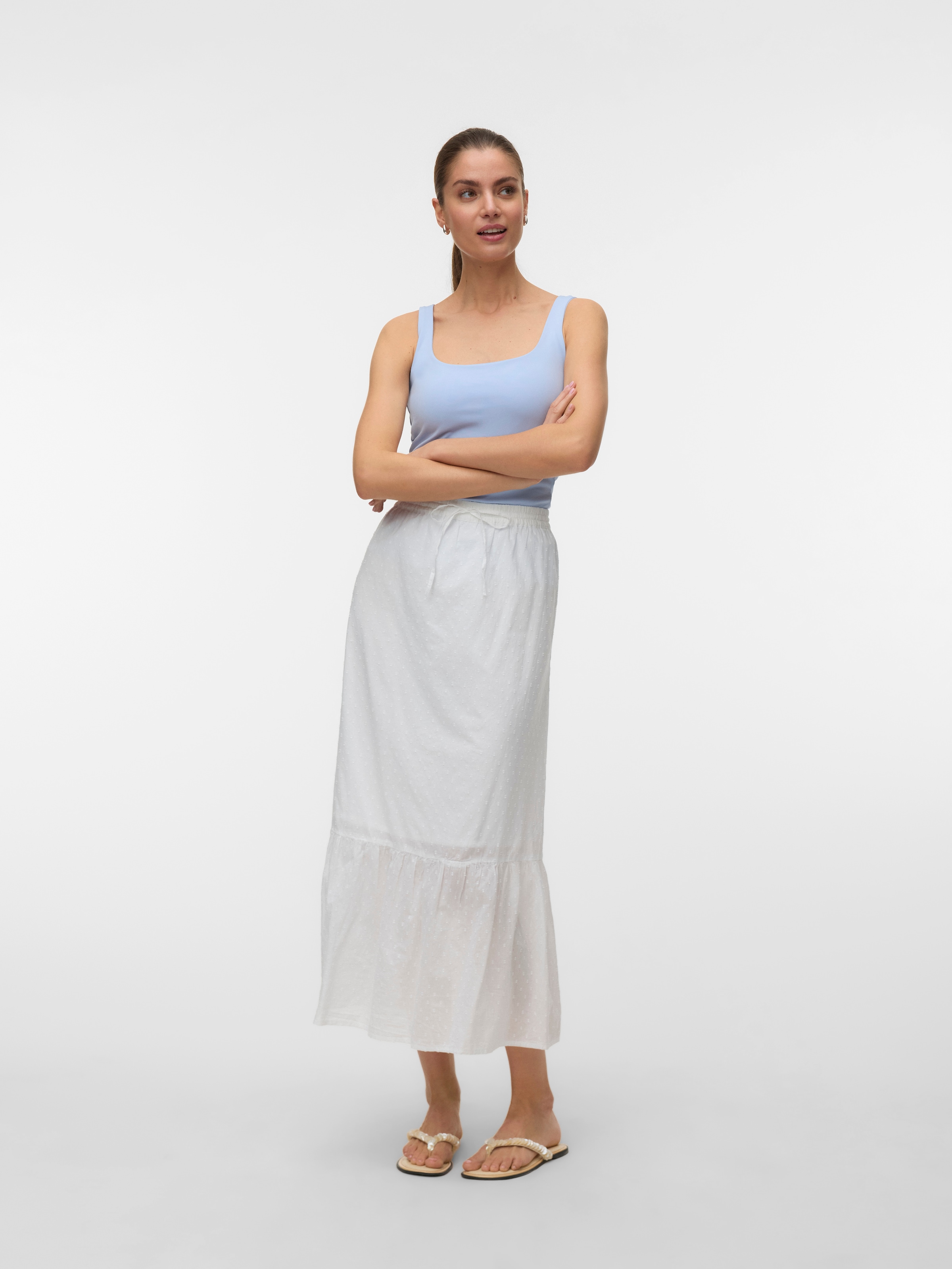 Vero Moda Maxirock »VMTRINE MW MAXI SKIRT WVN NOOS« Baumwolle