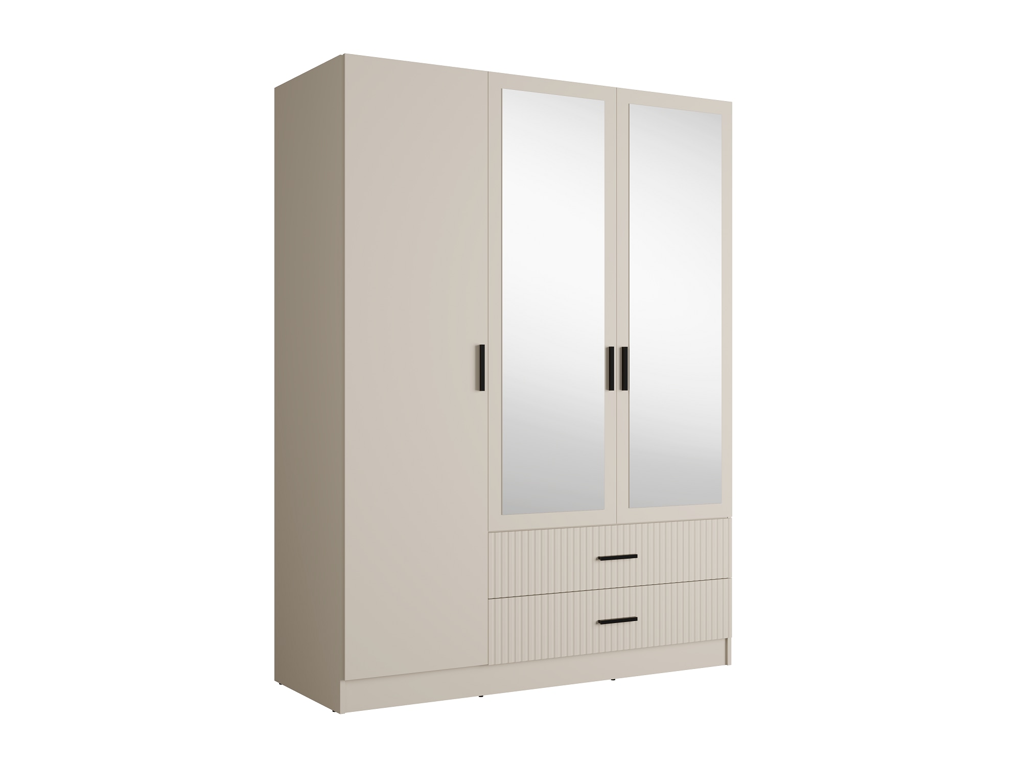OTTO home Kleiderschrank »TERRIK,  modern mit viel Stauraum & geriffelter Struktur, Spiegel« B/H/T ca.  150/200/60 cm,  Garderobe mit 6 Fächern, Kleiderstange, 2 Schubladen, Made in EU