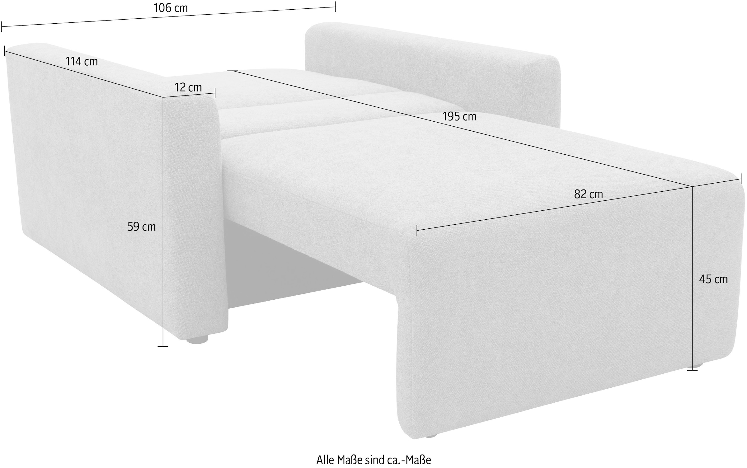 DOMO collection Sessel »700029 ausklappbar zur Schlaffunktion, mit Rückenkissen«