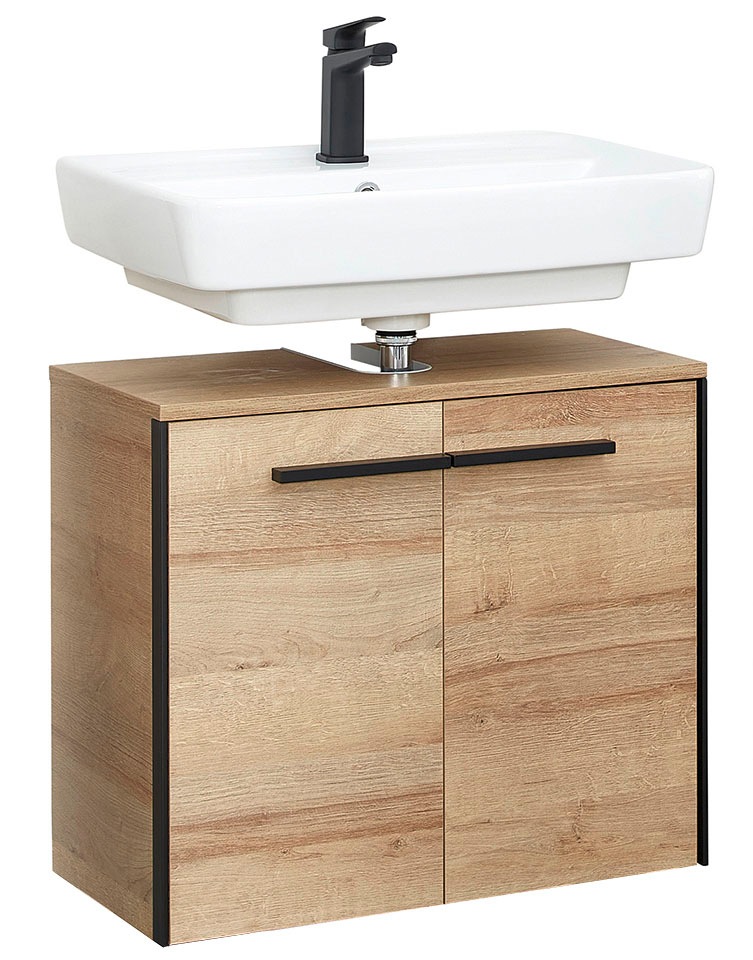 Saphir Badmöbel-Set »Quickset 395 5-teilig, Waschbeckenunterschrank mit LED-Spiegelschrank« 6 Stk. tlg.