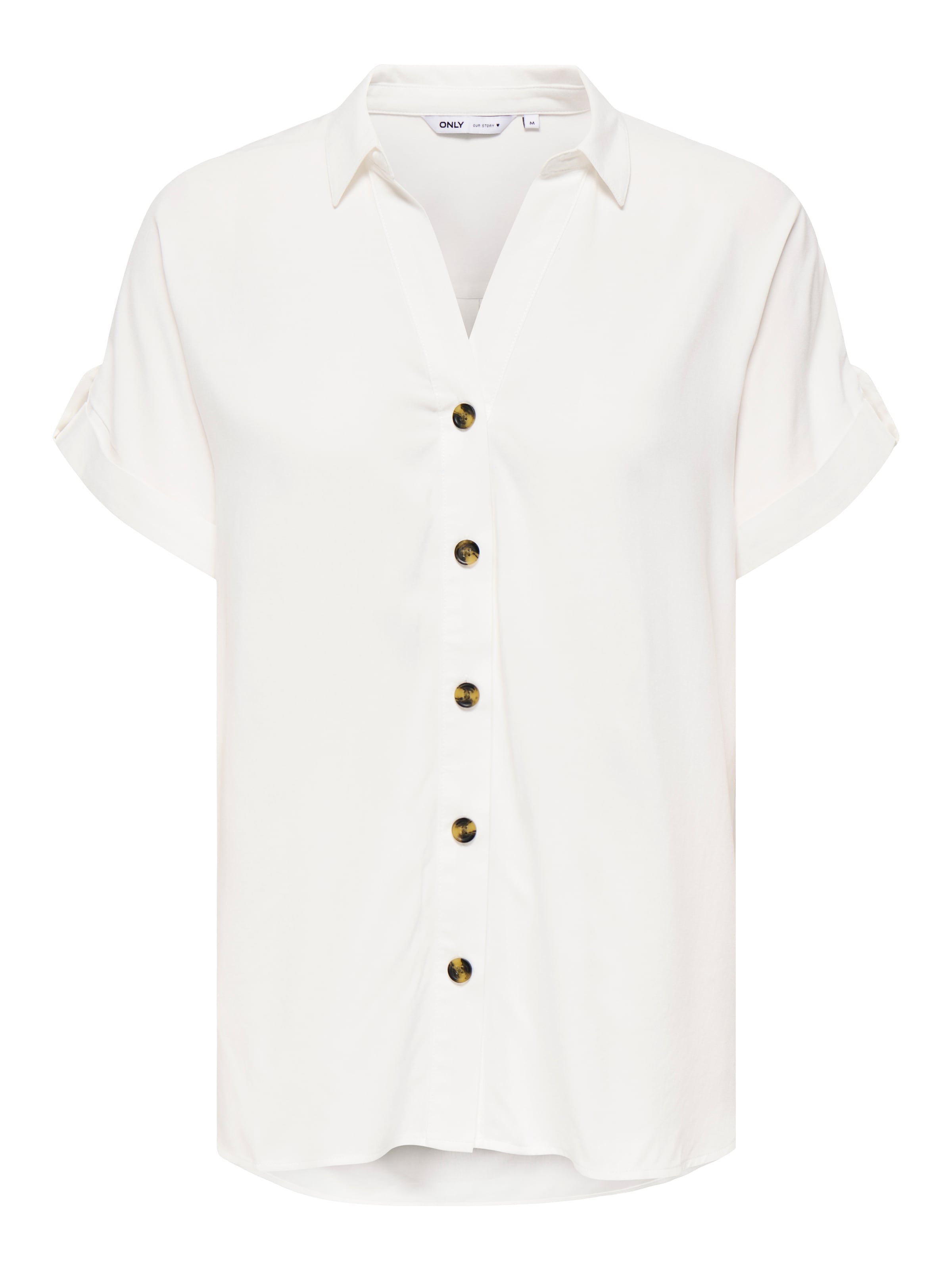 ONLY Kurzarmbluse »ONLYASMIN SHIRT S/S WVN NOOS« Viskose, hinten etwas länger geschnitten