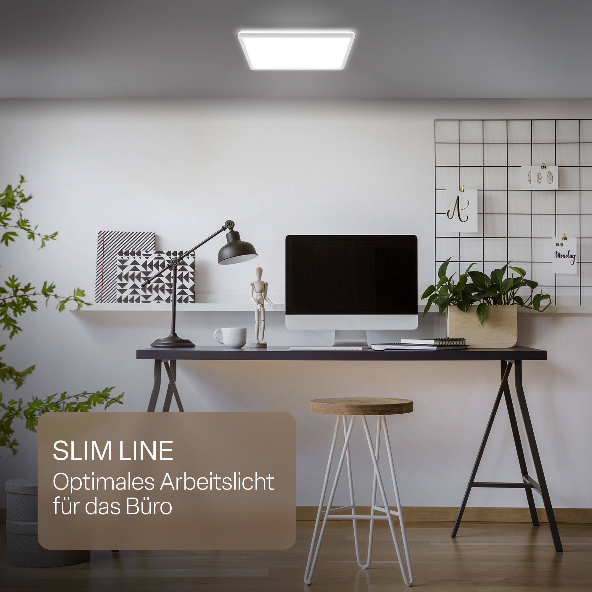 B.K.Licht LED Panel »SHALLOW« LED-Board 1 Stk. Neutralweiß 42x42x3 cm, Badlampe, Badezimmer, Küche, Wohnzimmer