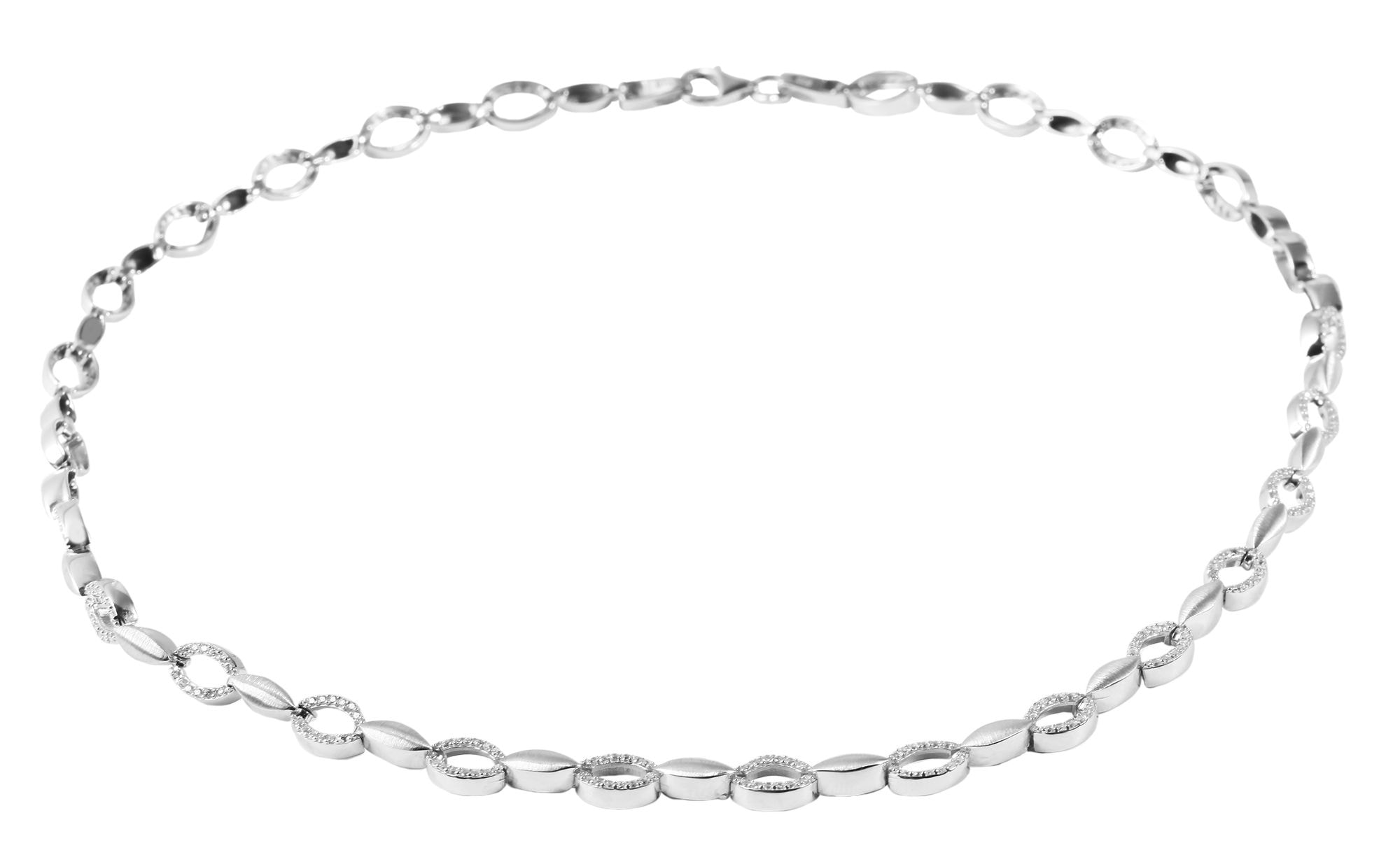 Adelia´s Gliederkette »Damen Halskette aus 925 Silber mit Zirkonia 45 cm«