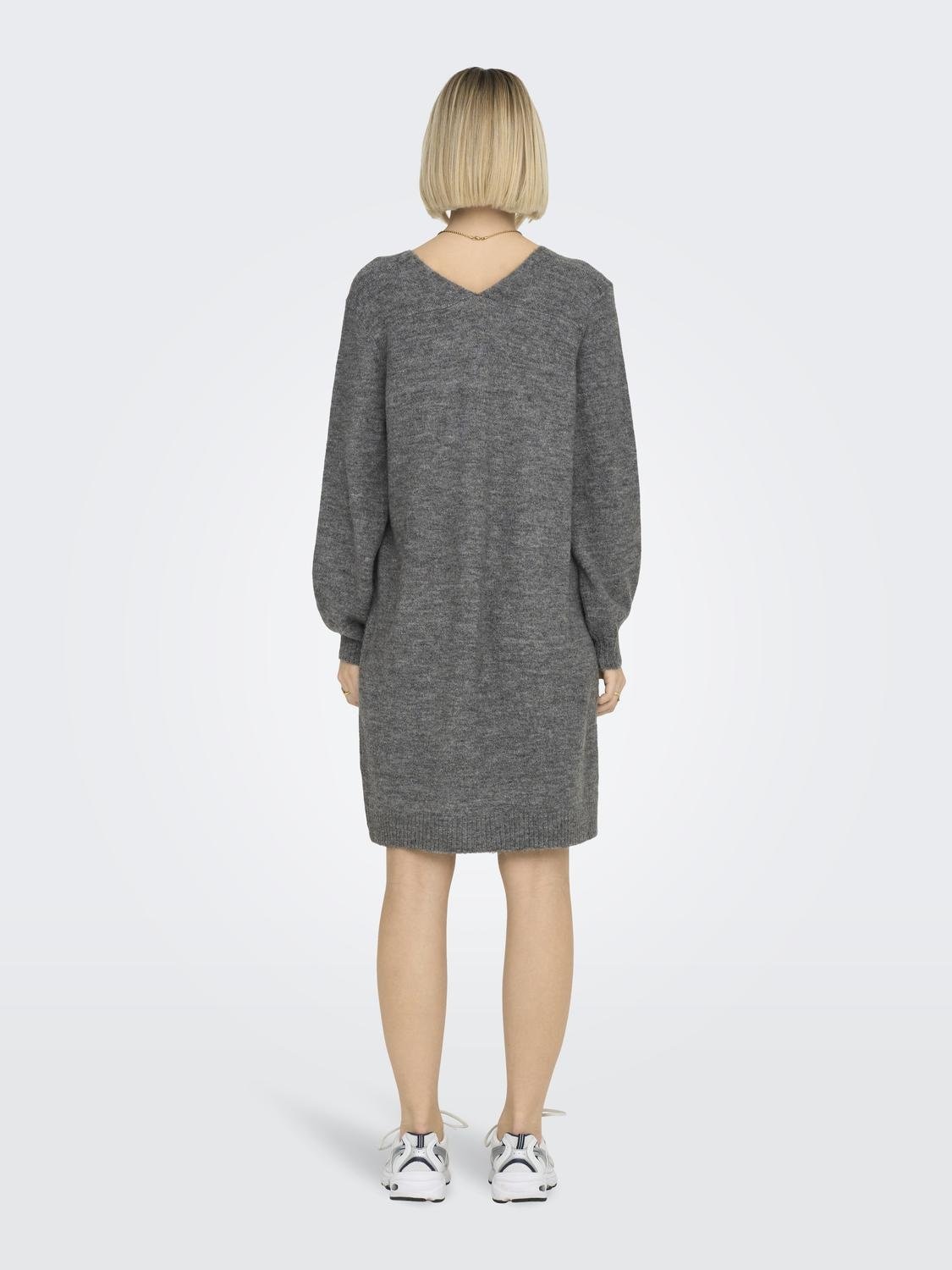 JDY Strickkleid »JDYELANORA L/S V-NECK DRESS KNT NOOS«