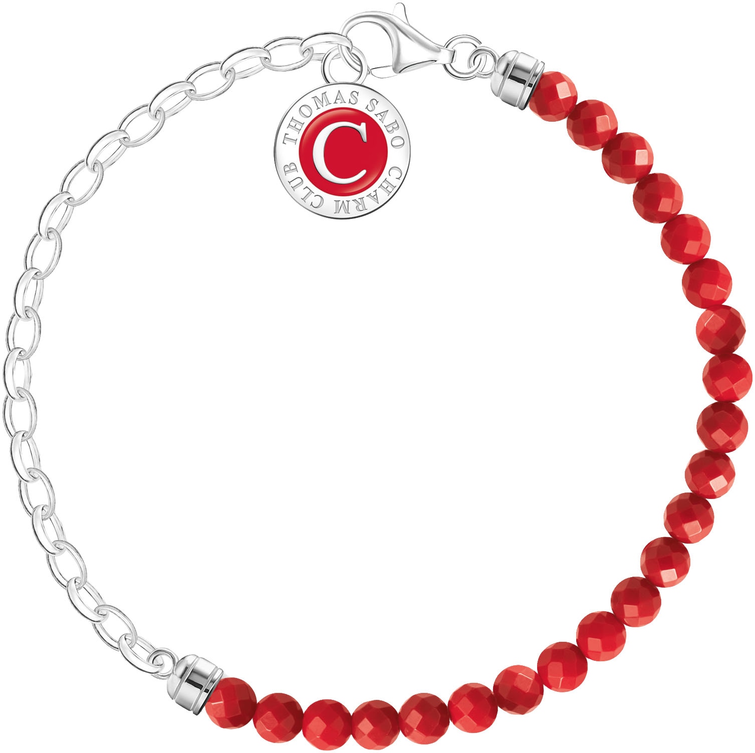 THOMAS SABO Charm-Armband »imit. Malachit oder imit.Korelle, A2130-007-10-L19v, A2130-140-6-L19V«, mit imit. Koralle oder imit. Malachit