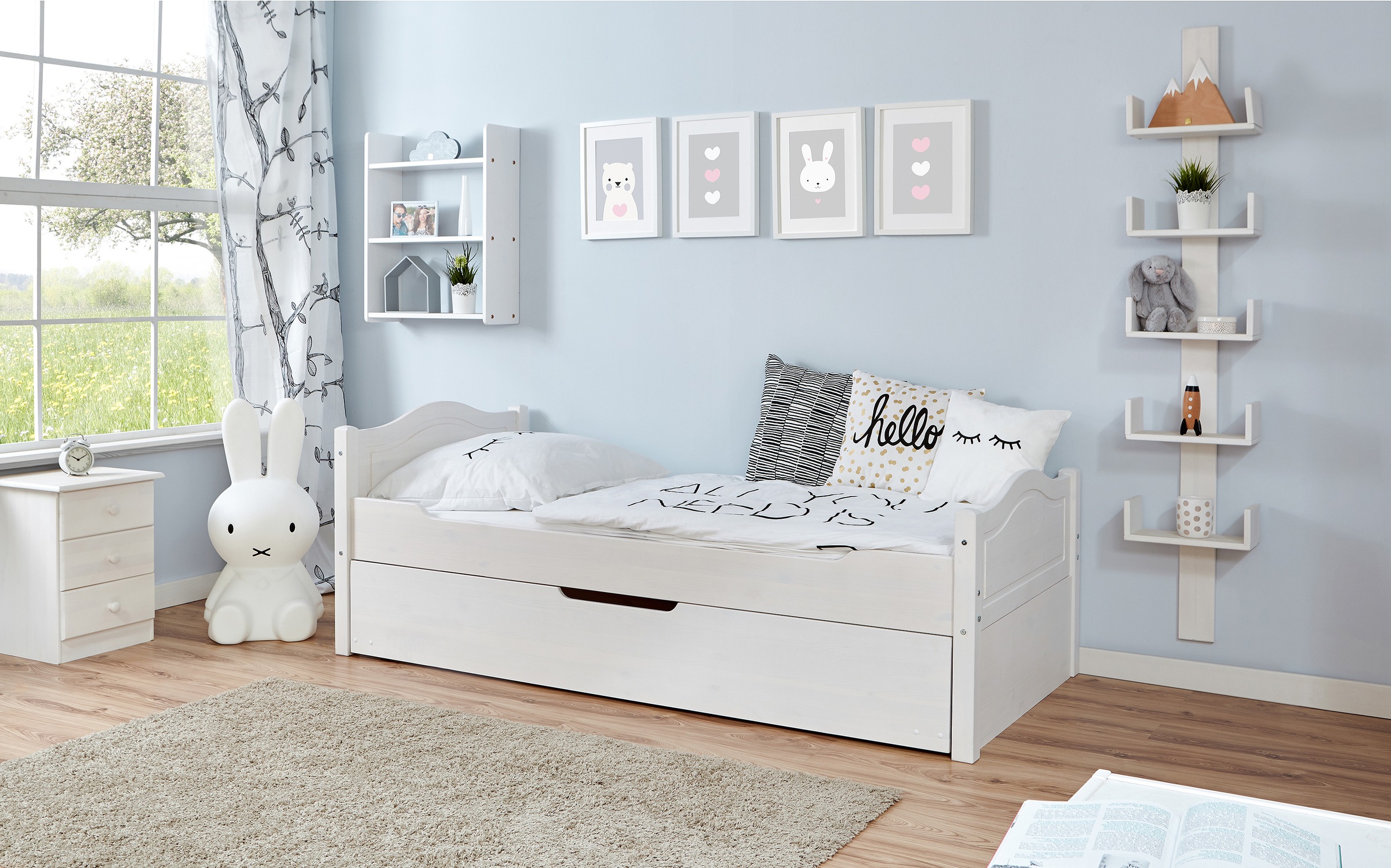 Ticaa Jugendbett »Leni«, Einzelbett, inkl. Zusatzbett und Rollrost