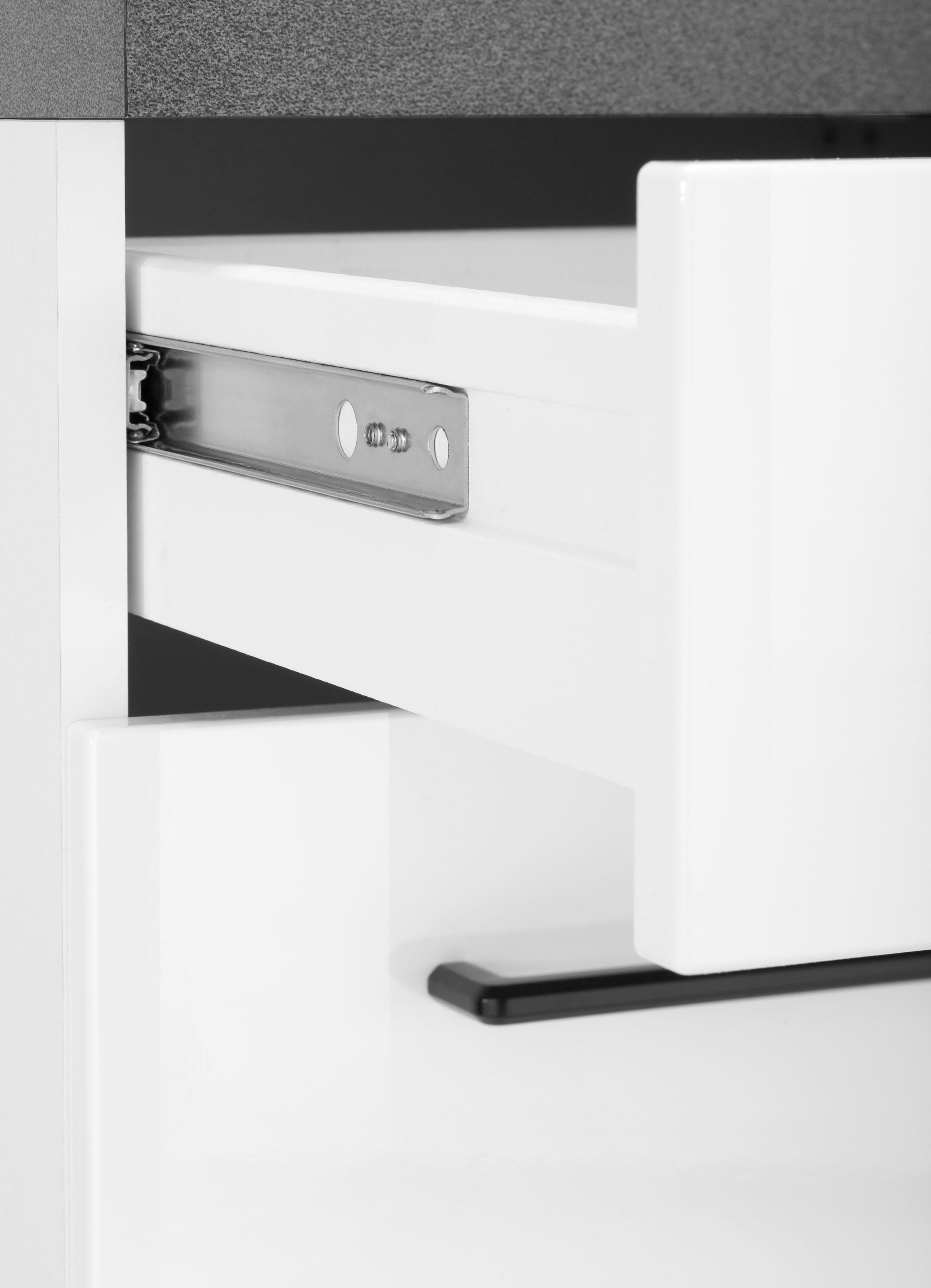 KOCHSTATION Küchenzeile »KS-Tulsa« mit E-Geräten, Breite 300 cm, schwarze Metallgriffe, MDF Fronten