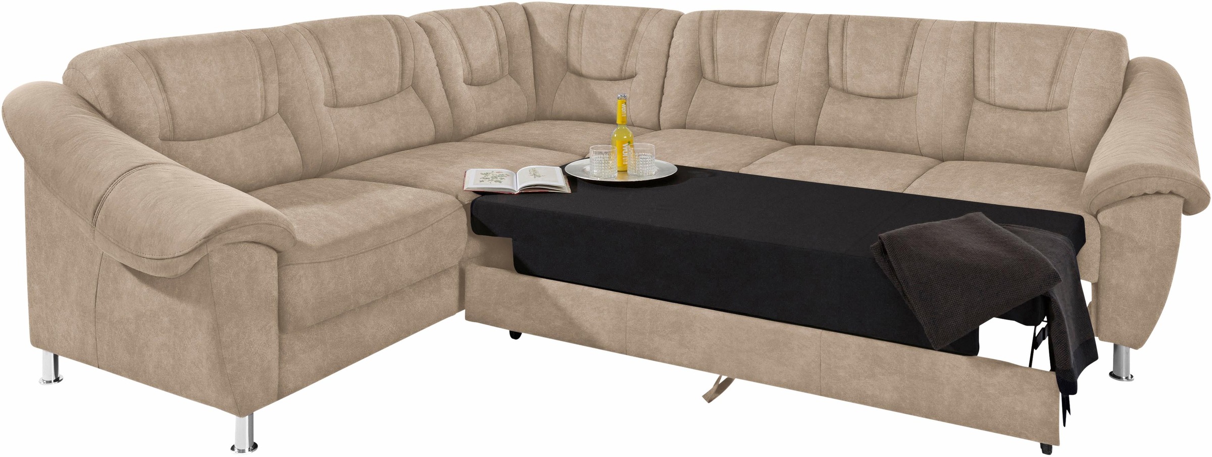 sit&more Ecksofa »Salsa L-Form«, mit Federkern, wahlweise mit Bettfunktion