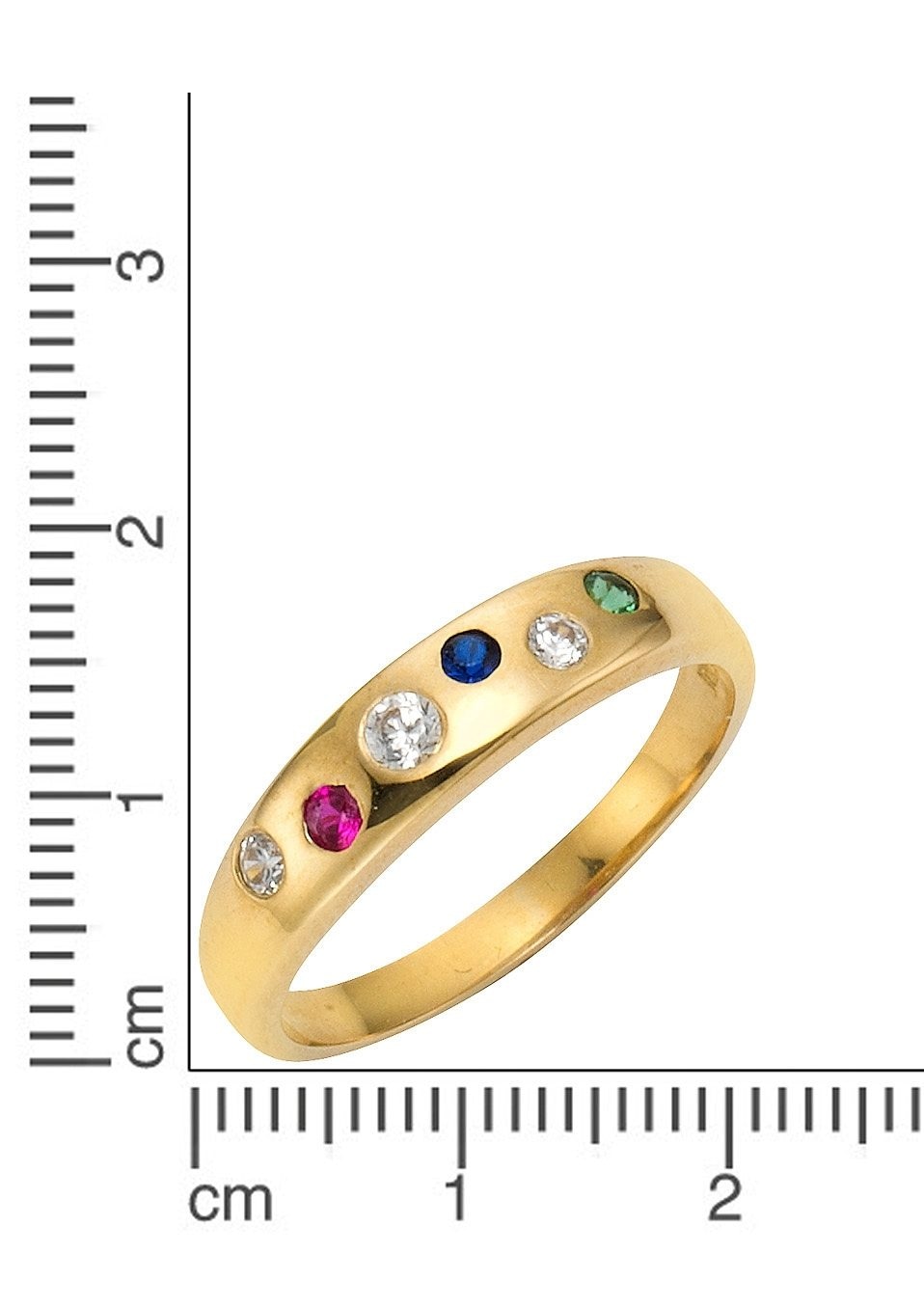 Firetti Goldring »Schmuck Geschenk Gold 333 Damenring Goldring Edelstein Farbstein« mit Rubin, Saphir, Smaragd und Zirkonia (synth.)