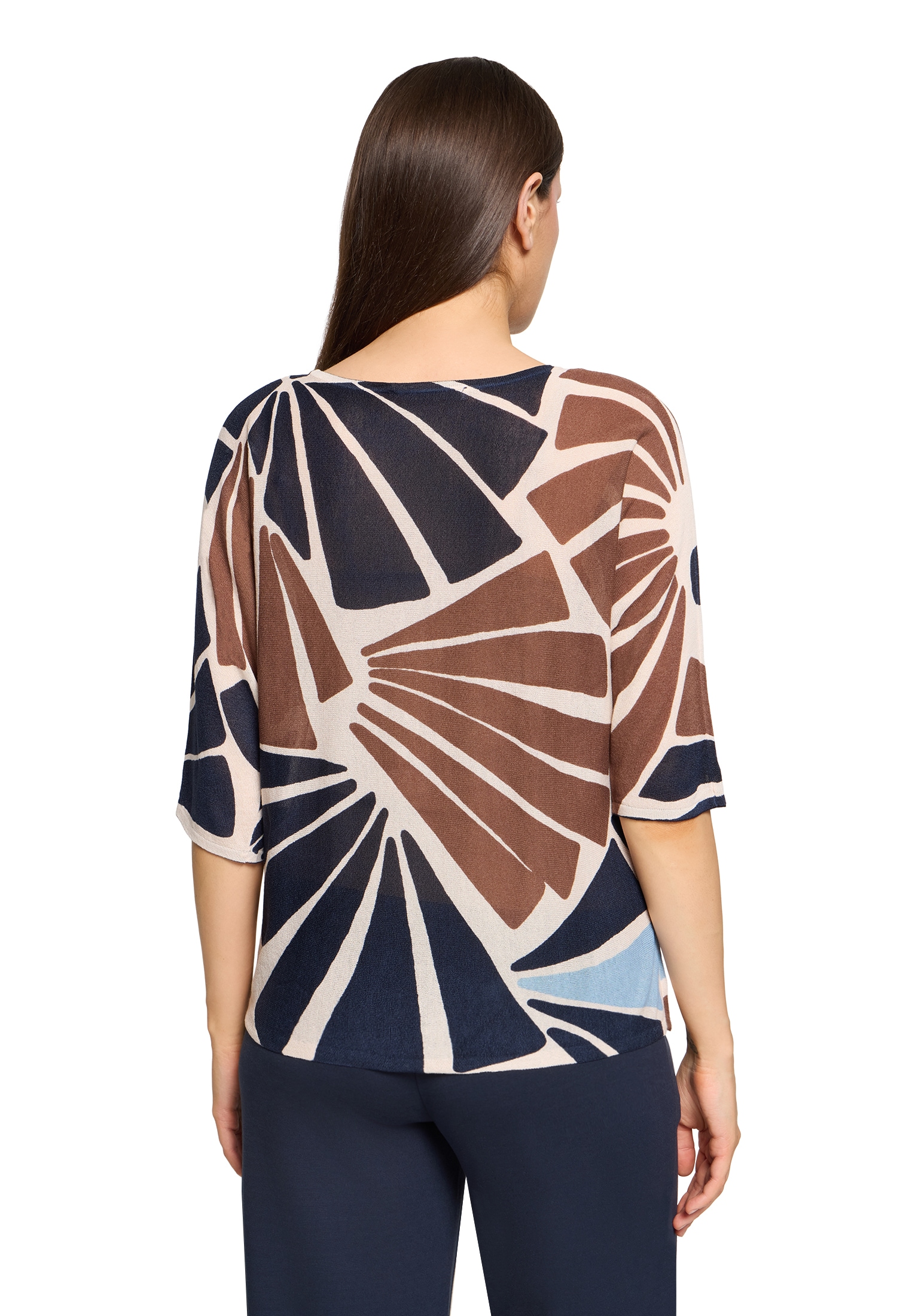 Betty&Co Rundhalspullover »Feinstrickpullover mit Print«