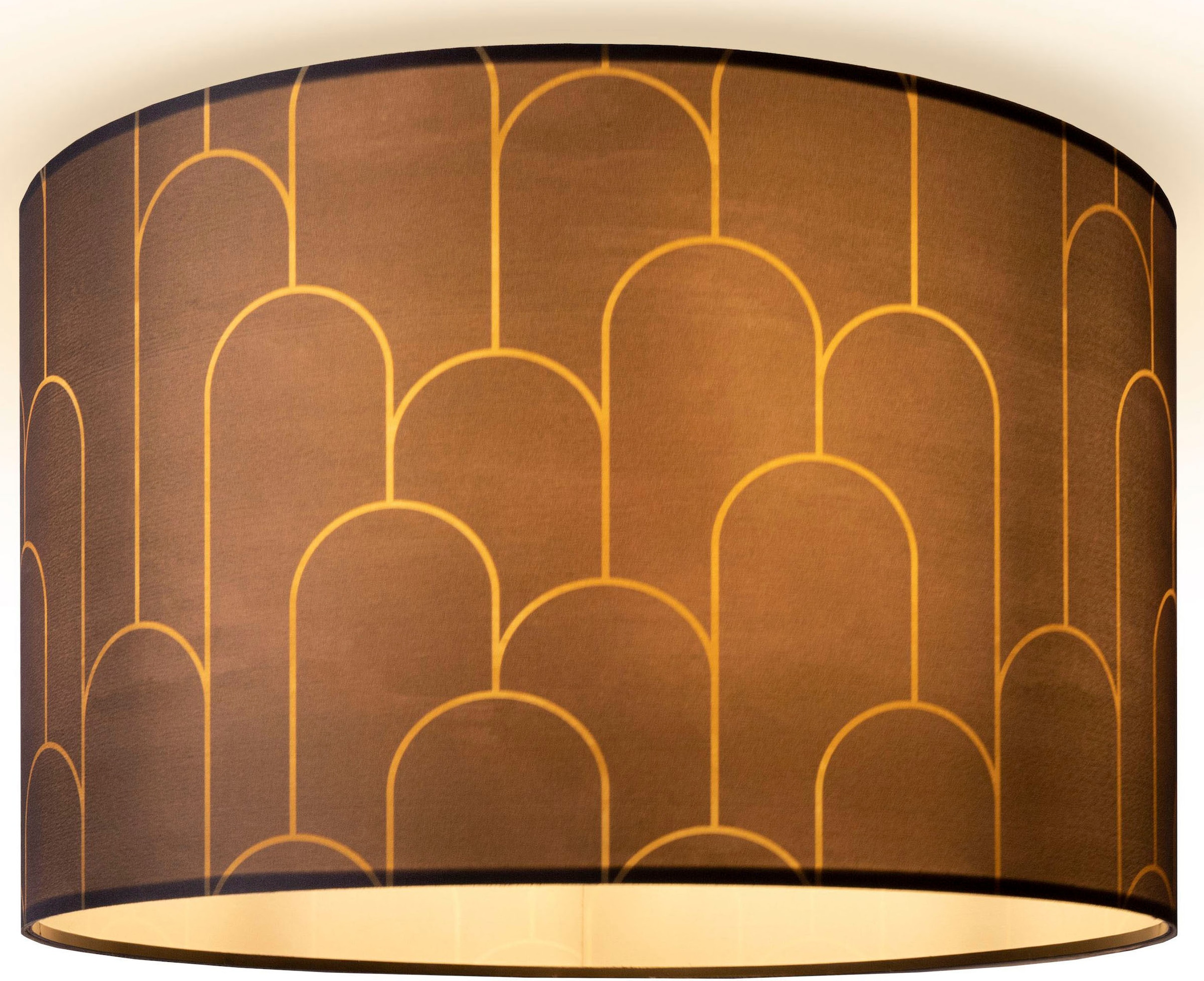 Paco Home Deckenleuchte »Hugo Pillar« E27 Stoffschirm Deckenleuchte Esstisch Modern Abstrakt Vintage E27