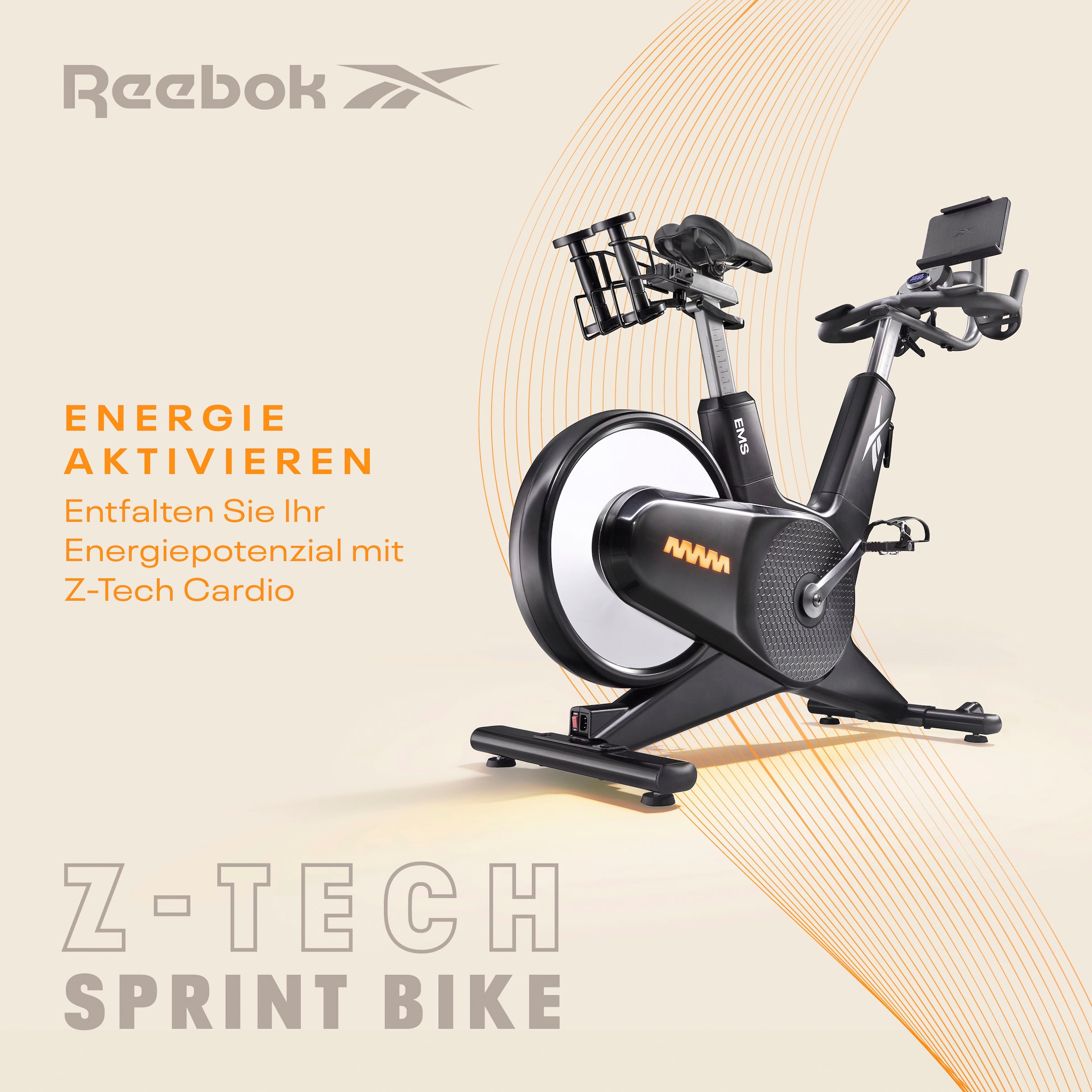 Reebok Speedbike »Z-Tech Speedbike«, (mit Tablet-Halterung), Schwungmasse ca. 9,95 kg, 50 Widerstandsstufen