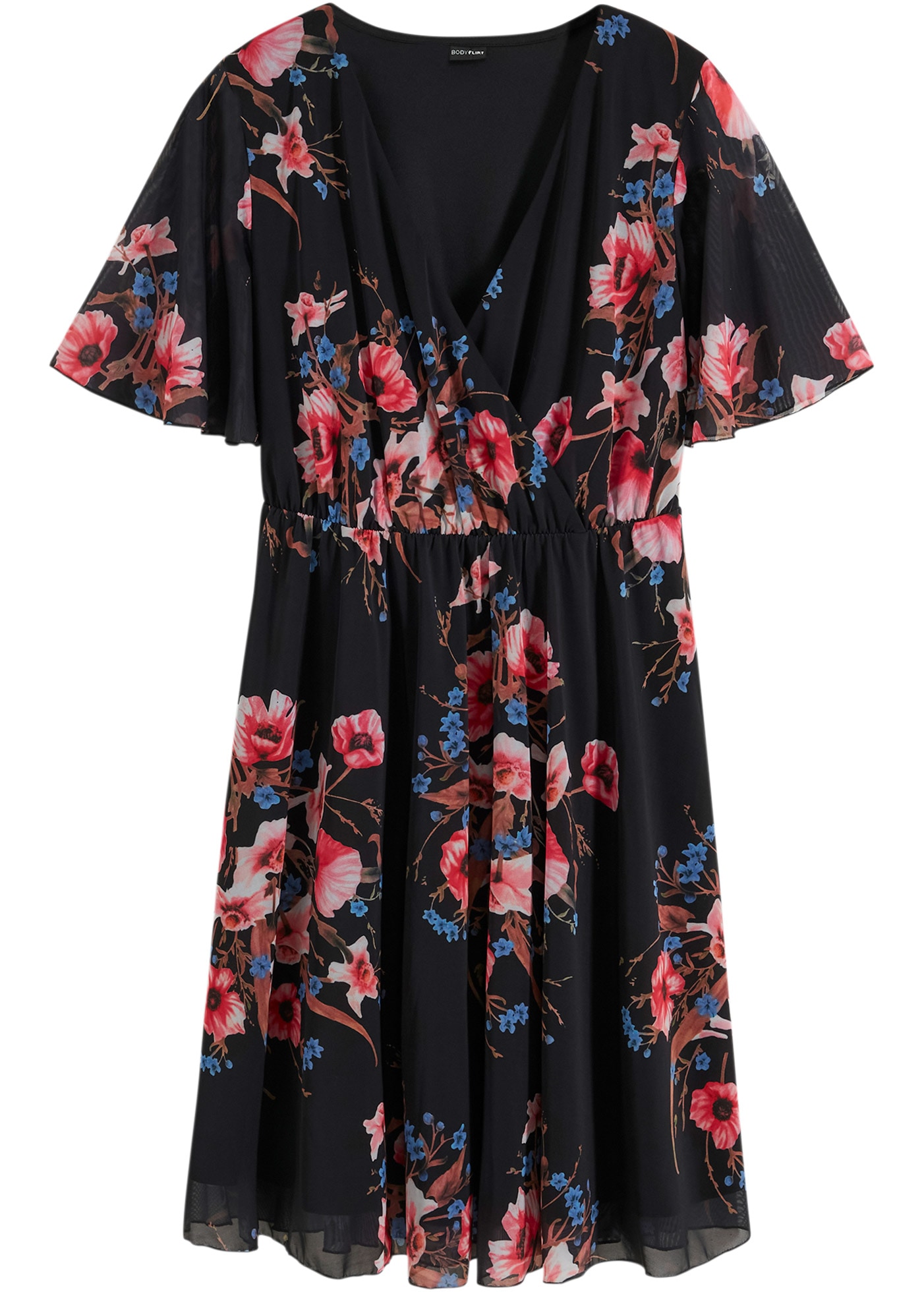 bonprix Minikleid für den Alltag, aus Polyester und Elasthan, ausgestellte Passform