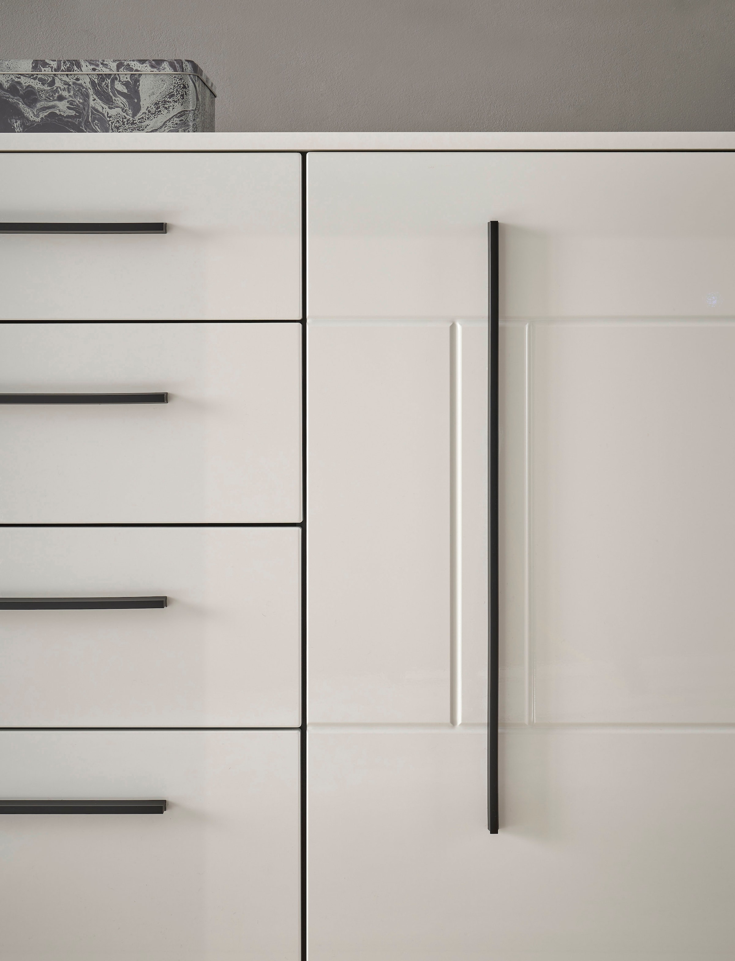 Home affaire Wohnwand »Cantara, moderne Anbauwand, Wohnzimmer-Set, in Eiche Evoke oder Weiß« Set, 