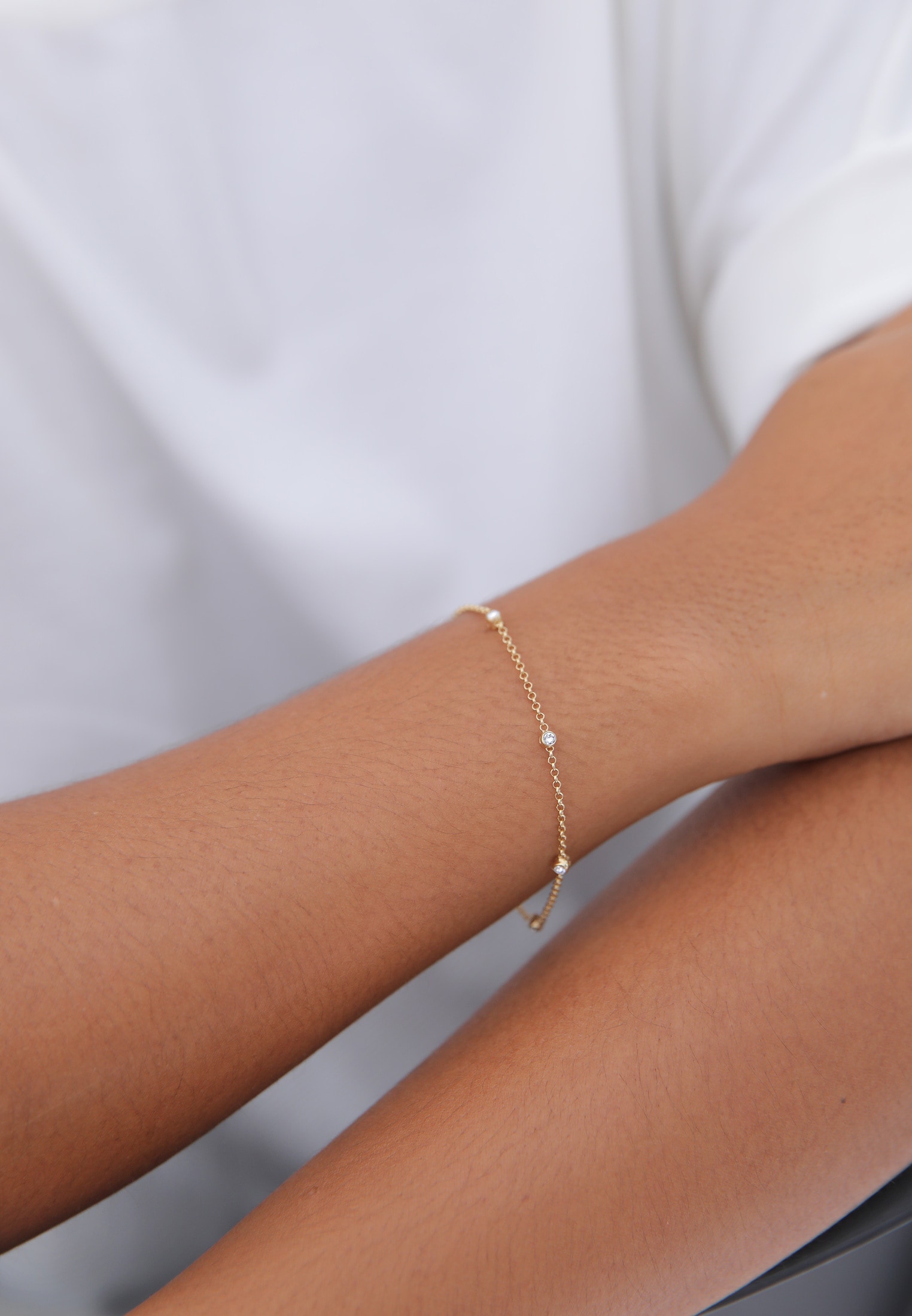 Elli Armkette »Armband Klassisch Basic Kristalle 925 Silber«