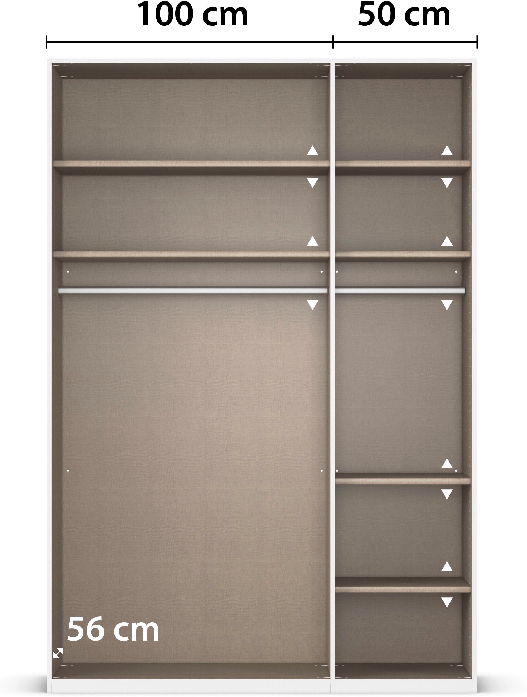 rauch Drehtürenschrank »Schrank Garderobe SKAT SHINE Breiten 151/201/251/301cm, Höhe 223/235cm« 3 verschiedene Ausstattungen BASIC/CLASSIC/PREMIUM (inkl. SOFT-CLOSE),  edle Schrankfront mittig hochwertige Glasrahmentüren MADE IN GERMANY