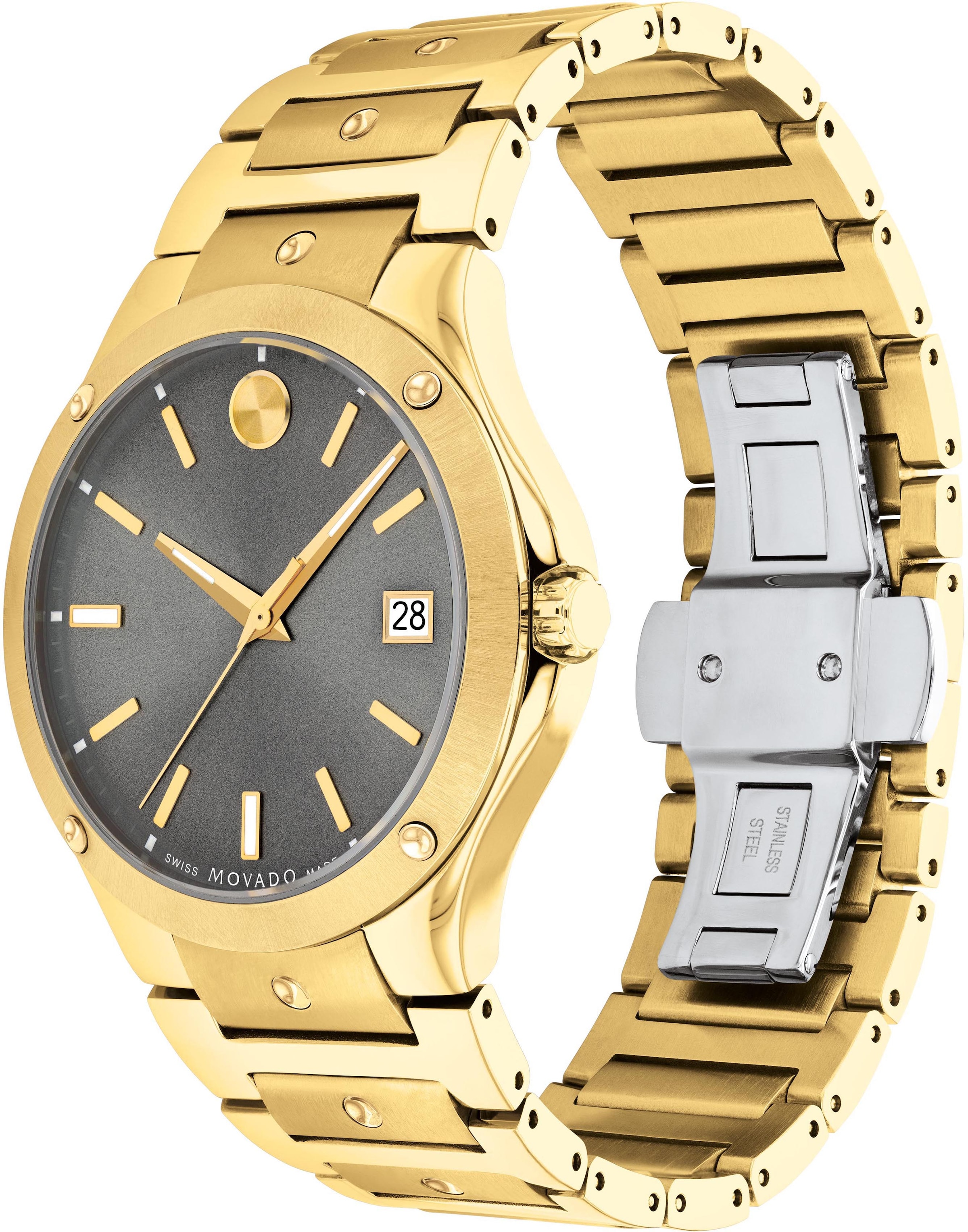 MOVADO Quarzuhr »SE Quarz, 0607707«, Armbanduhr, Herrenuhr, Damenuhr, Swiss Made, Saphirglas