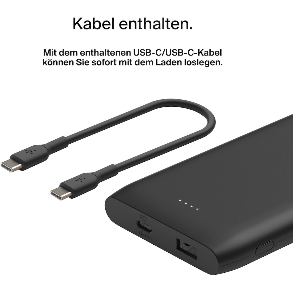 Belkin Powerbank »BOOST↑CHARGE™ USB-C PD Power Bank 10K mit USB-C Kable«, 10000 mAh