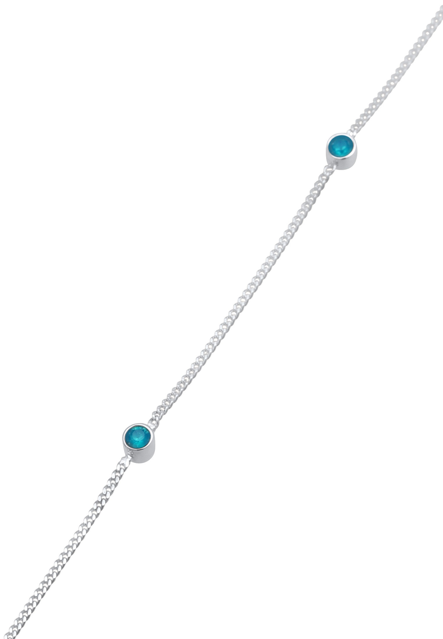 Elli Fußkette »Fußschmuck Fußkettchen Kristalle 925 Silber«