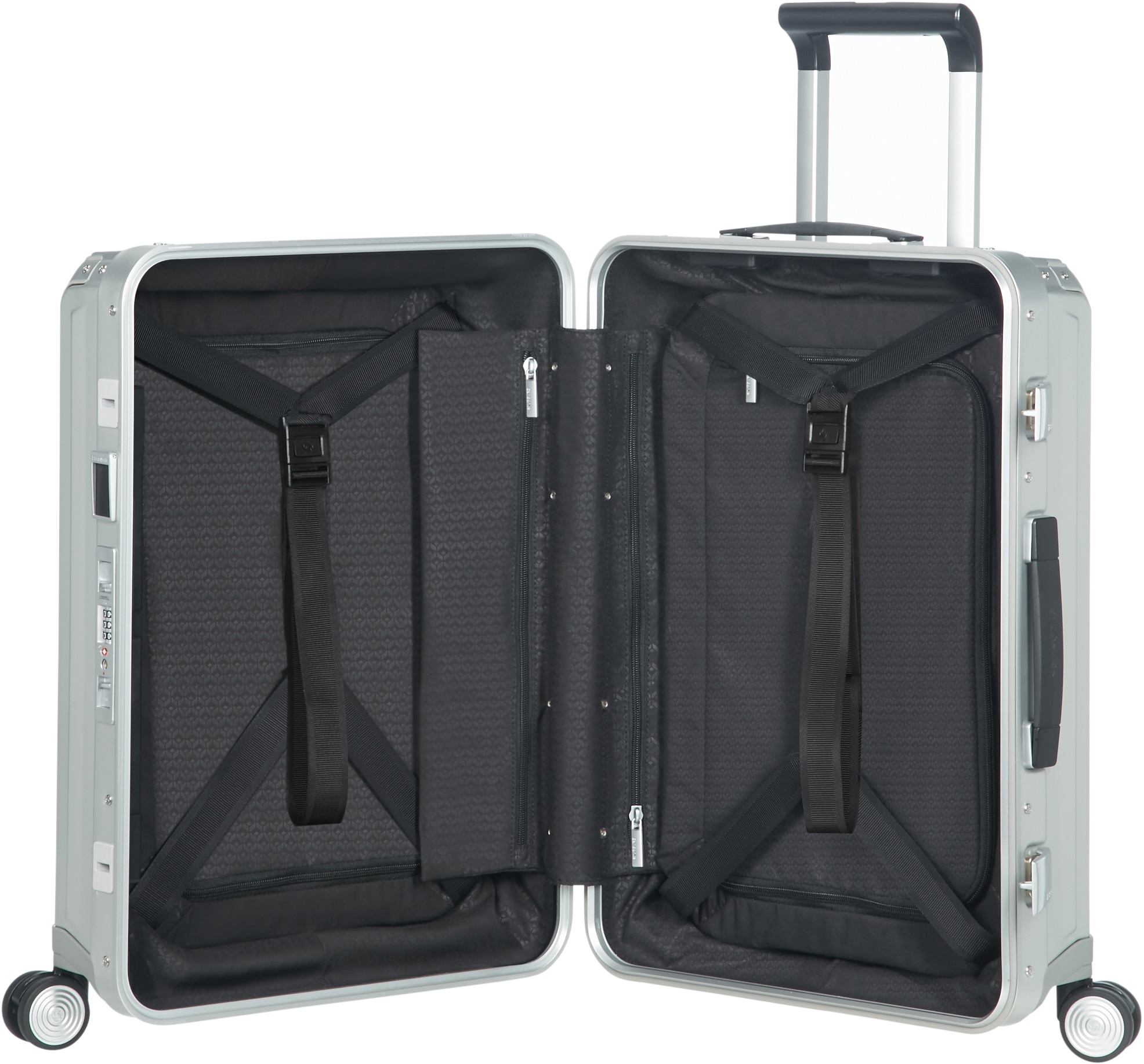 Samsonite Hartschalen-Trolley »LITE-BOX ALU«, 4 Rollen, Hartschalenkoffer Premium-Aluminium Großer-Koffer TSA-Zahlenschloss