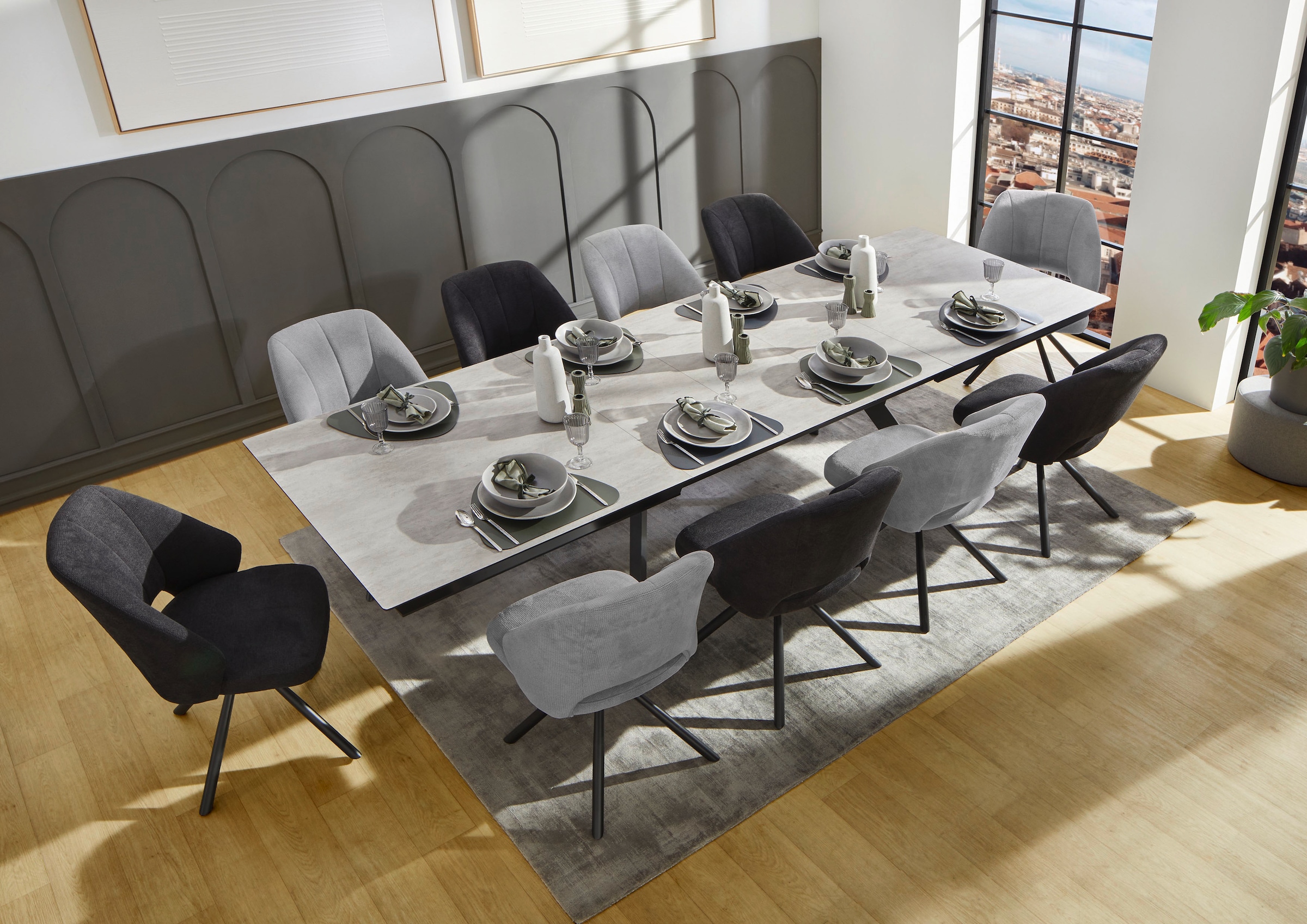 Jockenhöfer Gruppe Drehstuhl »Fabrizio« (Set) 2 Stk.4-Fuss-Stuhl, inklusive Drehfunktion (360°), Schalenoptik