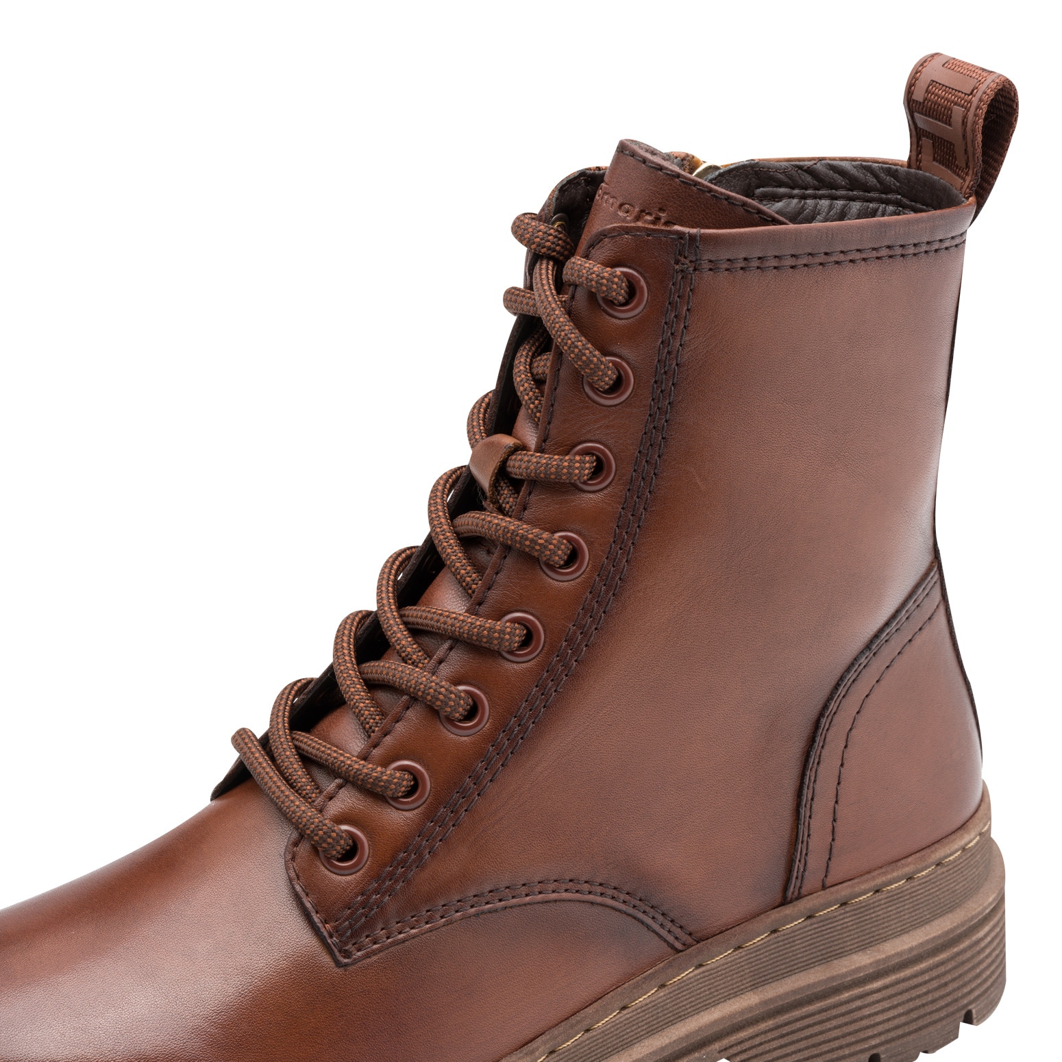 Tamaris Schnürboots  , Blockabsatz, Schnürstiefelette in angesagter Used Optik