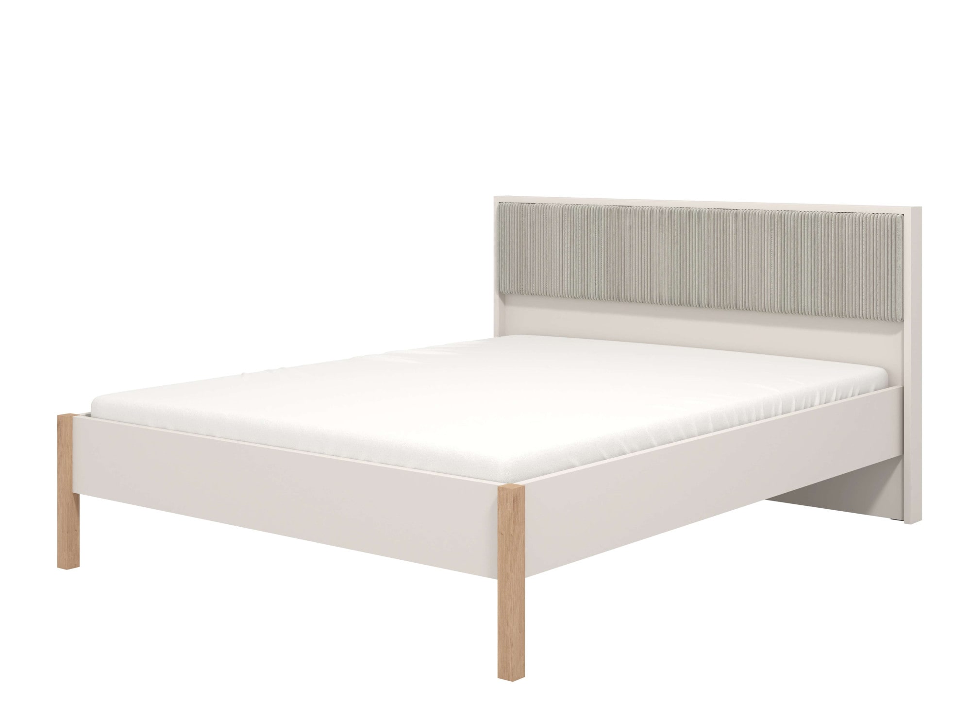 Home affaire Bett »Belfort Bett, mit gepolstertem Kopfteil, bezogen mit weichem Cordstoff«, 160 oder 180x200cm, FSC®-zertifiziert, Trendfarbe cashmere