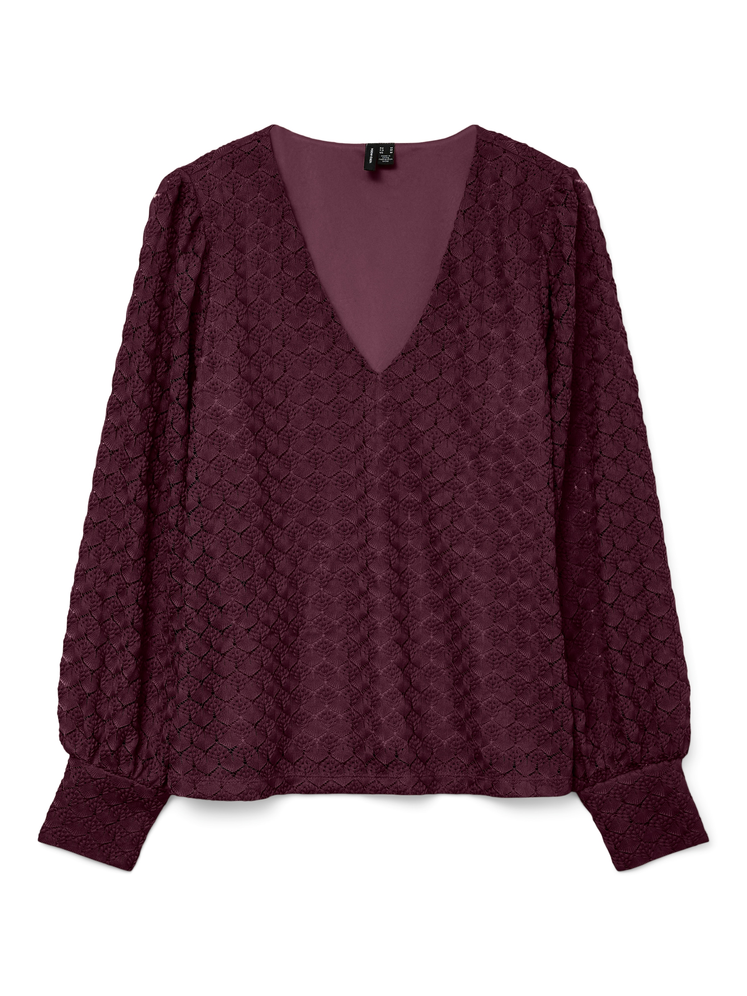Vero Moda Langarmshirt »VMBECCA LS V-NECK LACE TOP JRS NOOS«