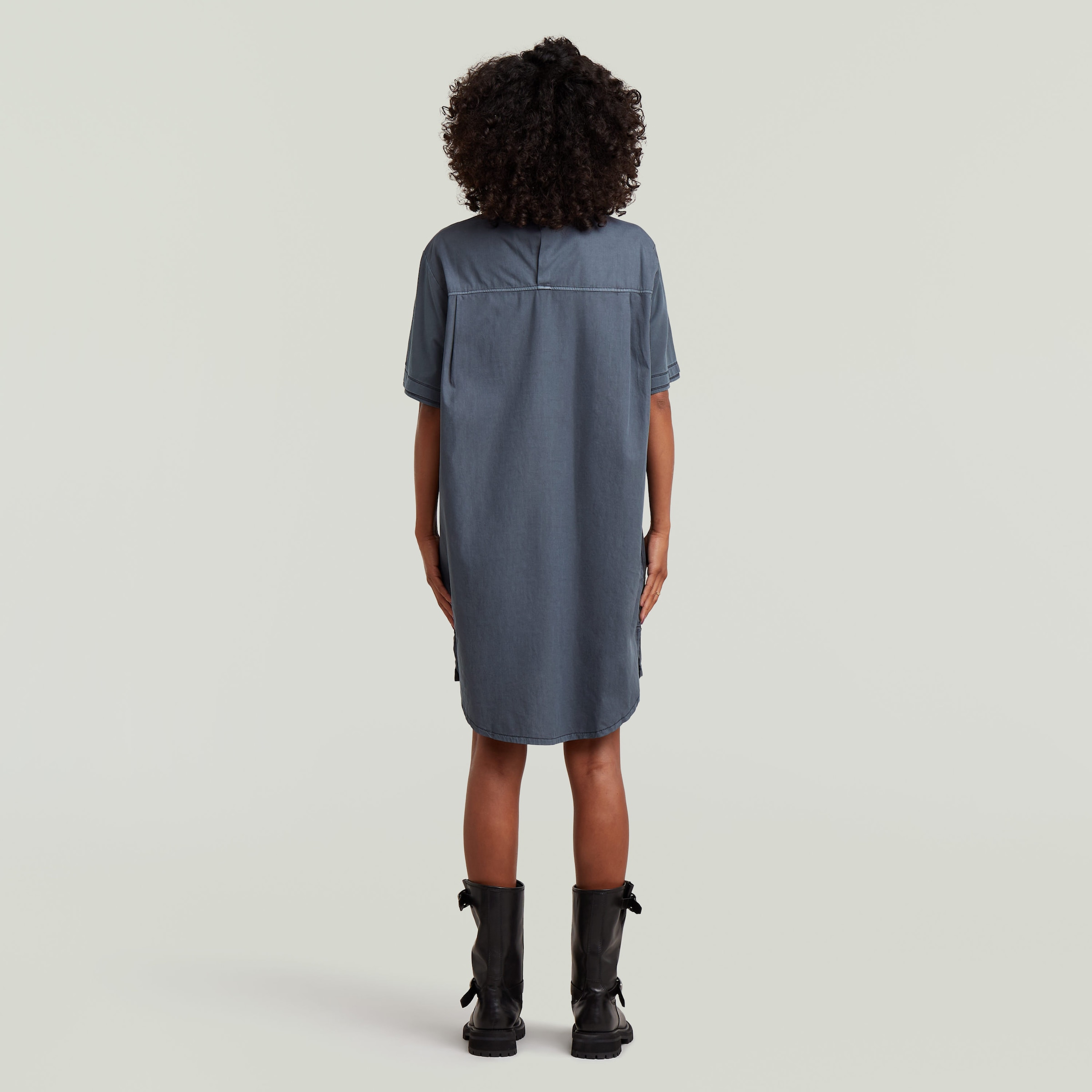 G-STAR Jerseykleid »Woven Mix Washed Jersey Dress Wmn« mit Webdetails, Knopfverschluss