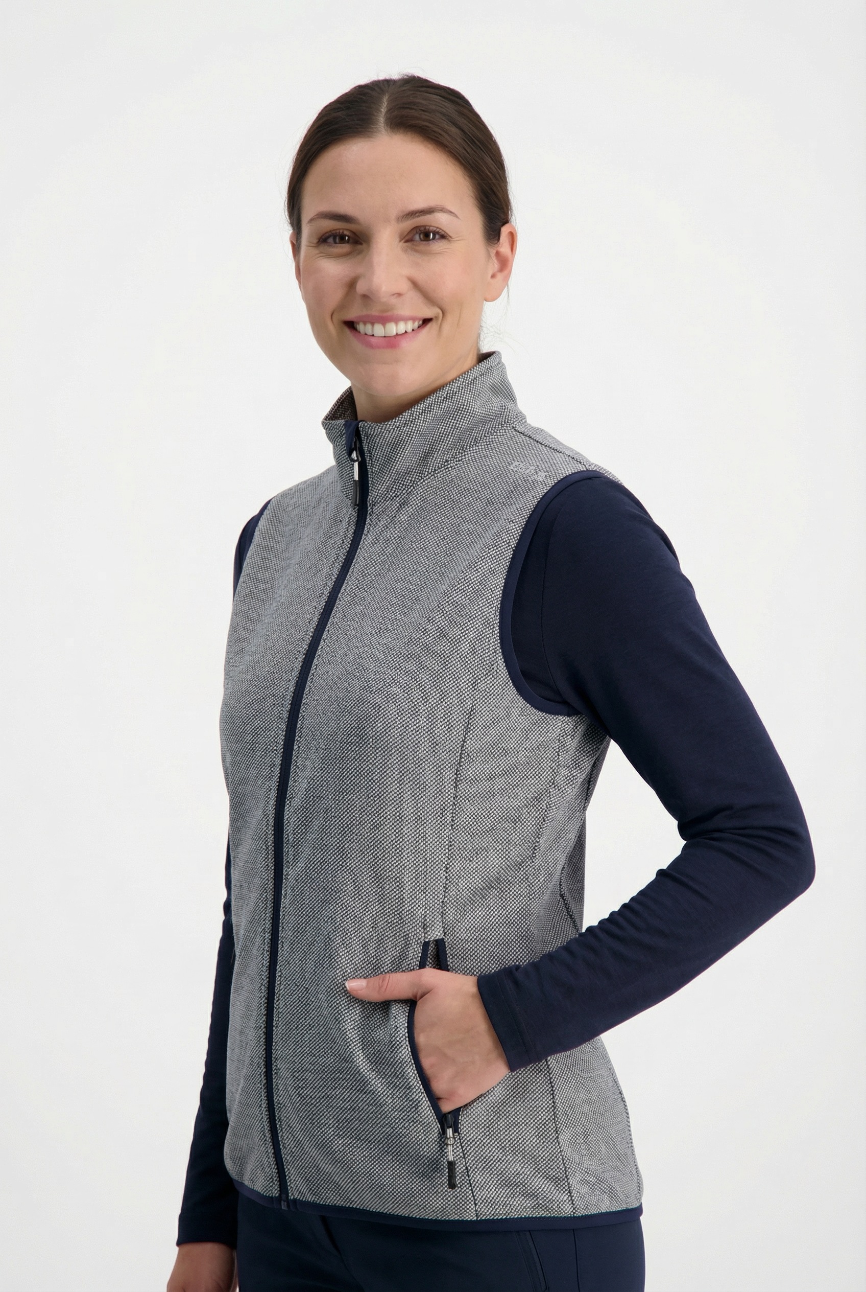 CMP Fleeceweste aus Polyester und Baumwolle, sportlicher Stil, leichtes Gewicht