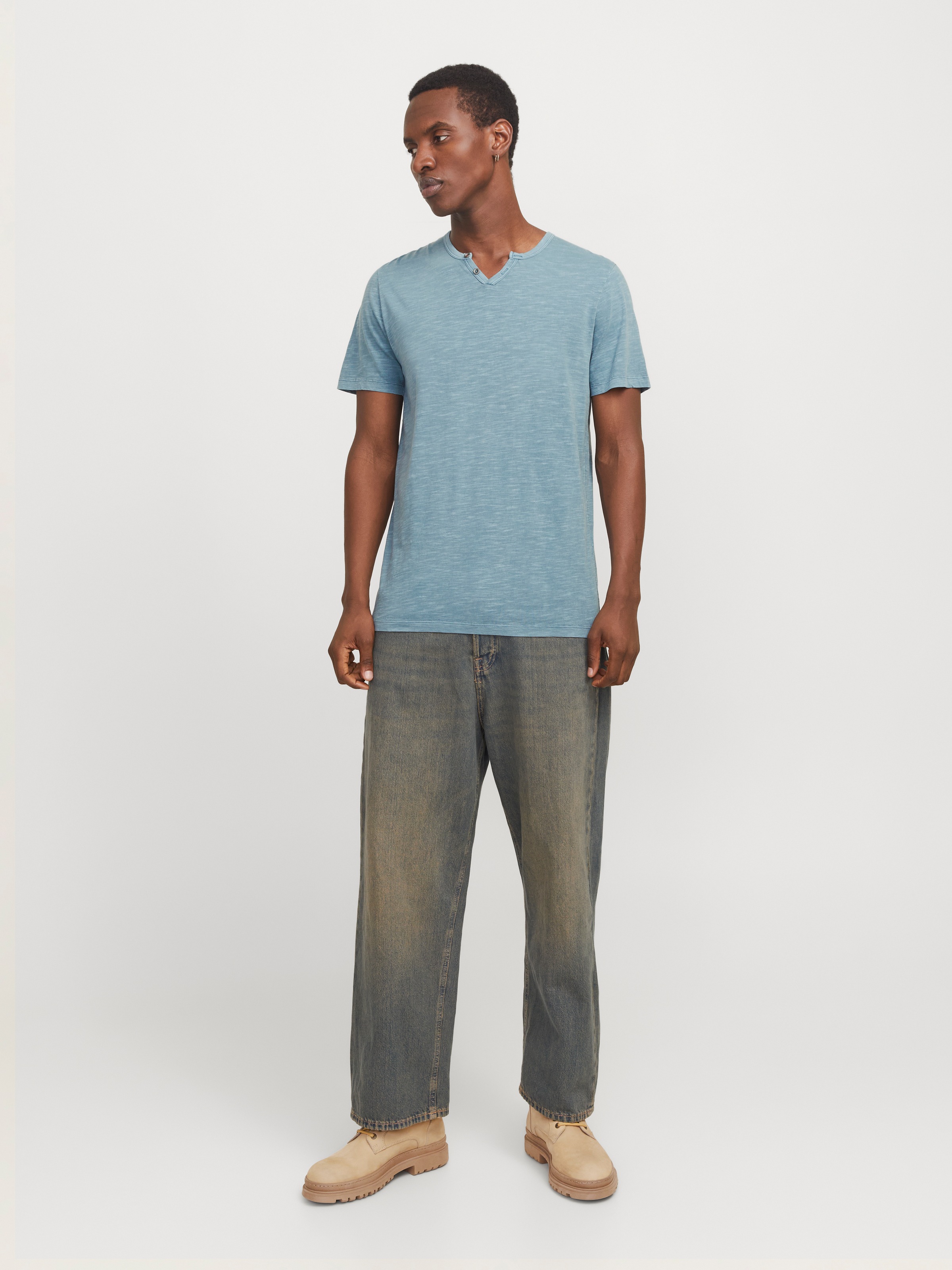 Jack & Jones T-Shirt »JJESPLIT NECK TEE SS NOOS« mit V-Ausschnitt