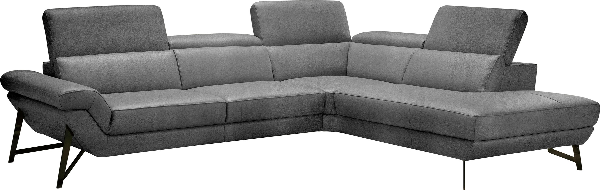 Egoitaliano Ecksofa »Narcisa, Design und Sitzkomfort der Extraklasse,«, mit verstellbaren Kopfstützen für noch mehr Komfort, L-Form