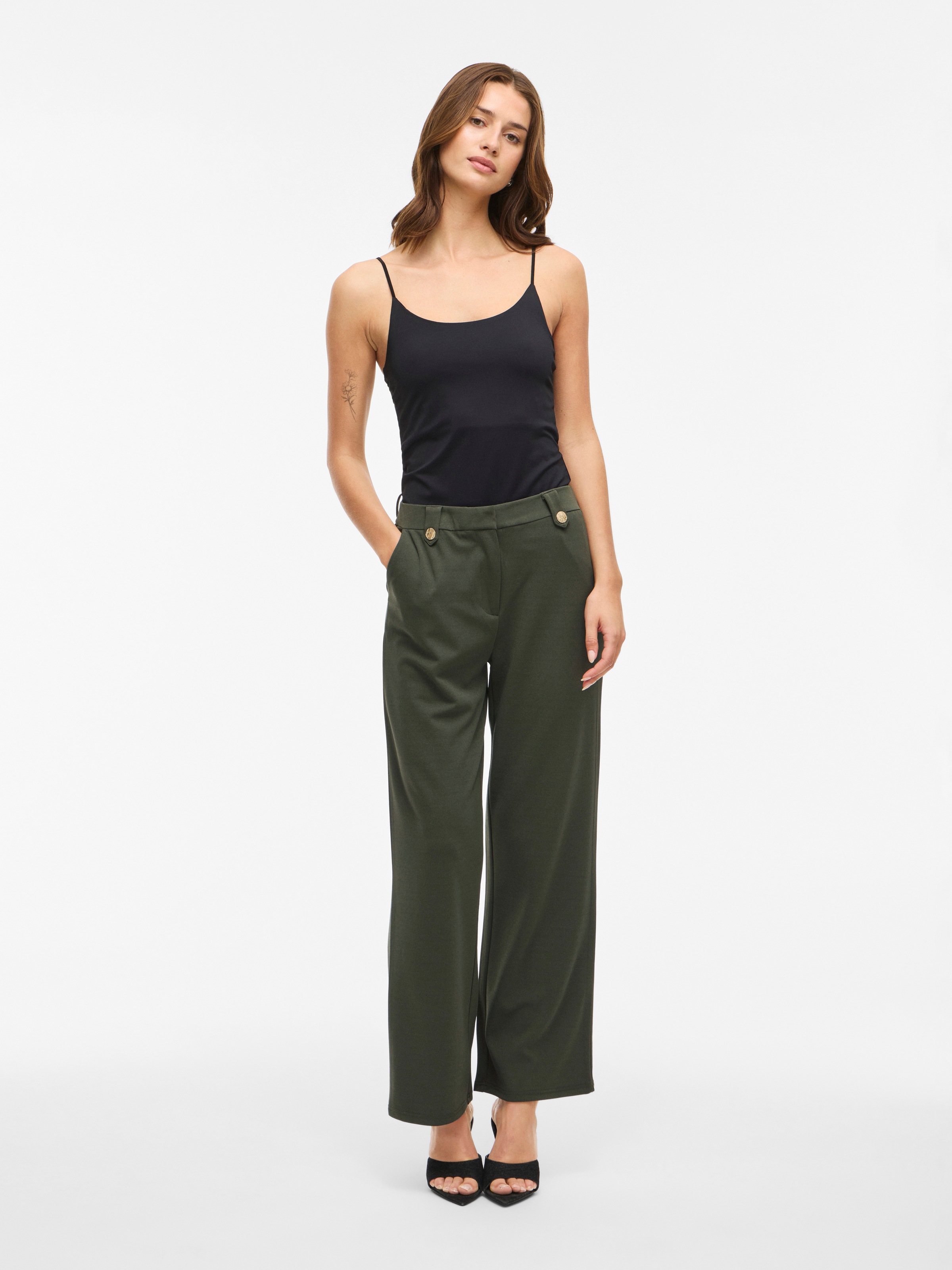Vila Anzughose »VICLUA HW WIDE BUTTON PANTS- NOOS«