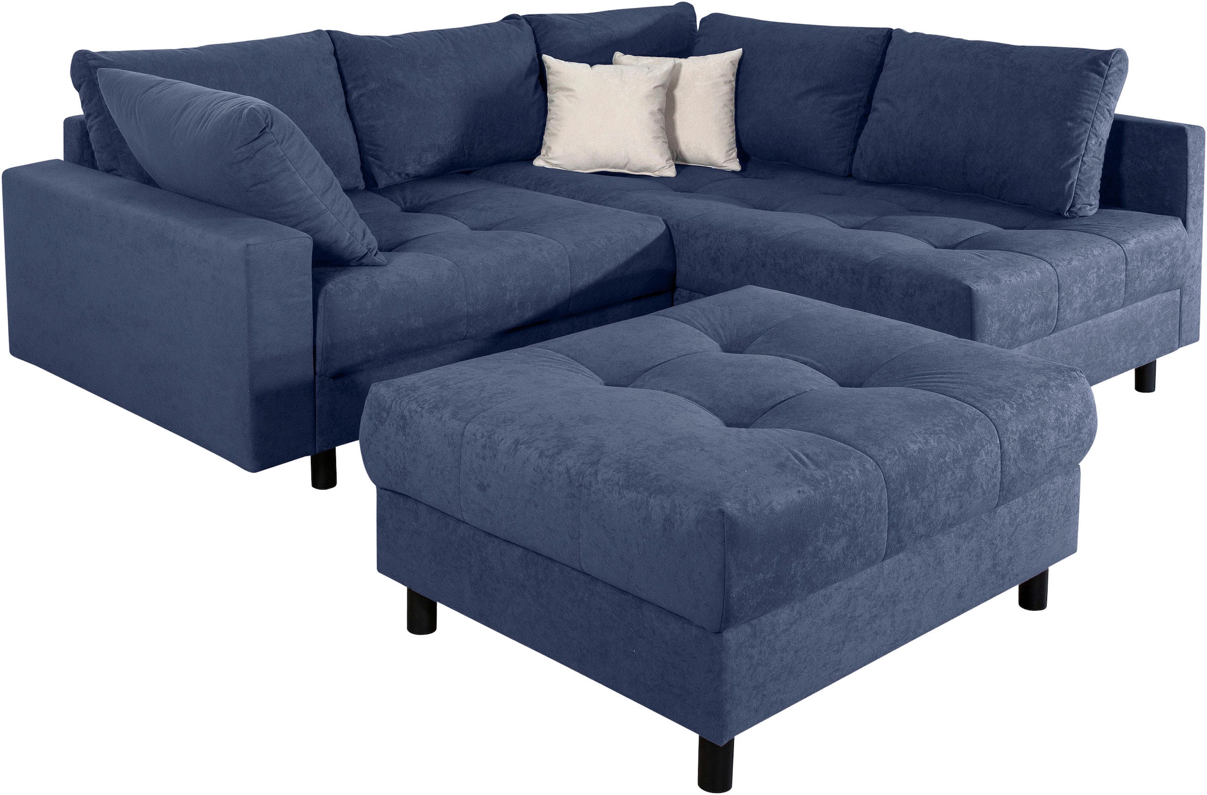 Home affaire Ecksofa »Toni L-Form«, Ottomane beidseitig montierbar, Federkern-Polsterung